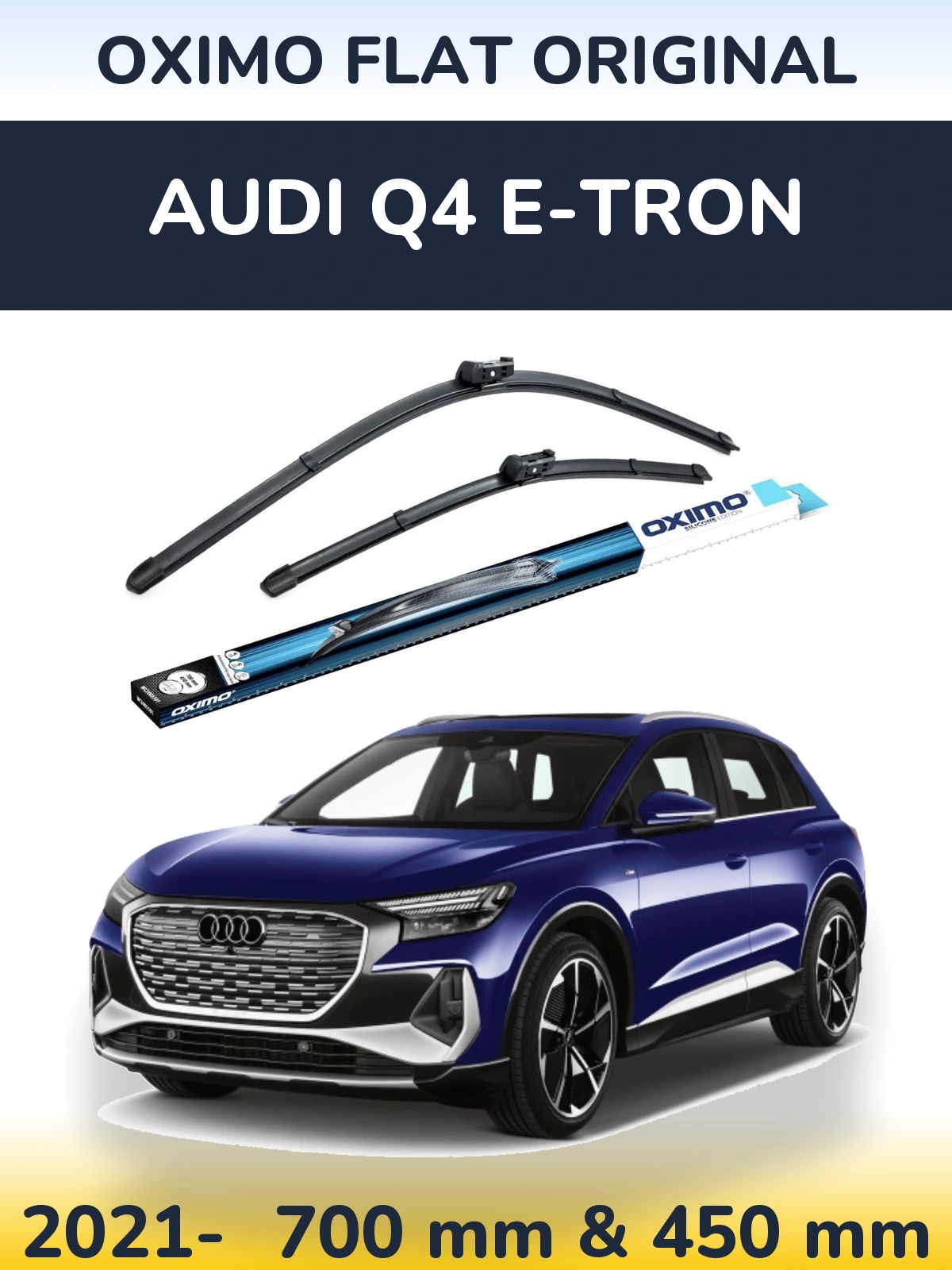 Sada předních stěračů Oximo Flat Original 700 a 450 mm pro Audi Q4 e-tron 2021-2026