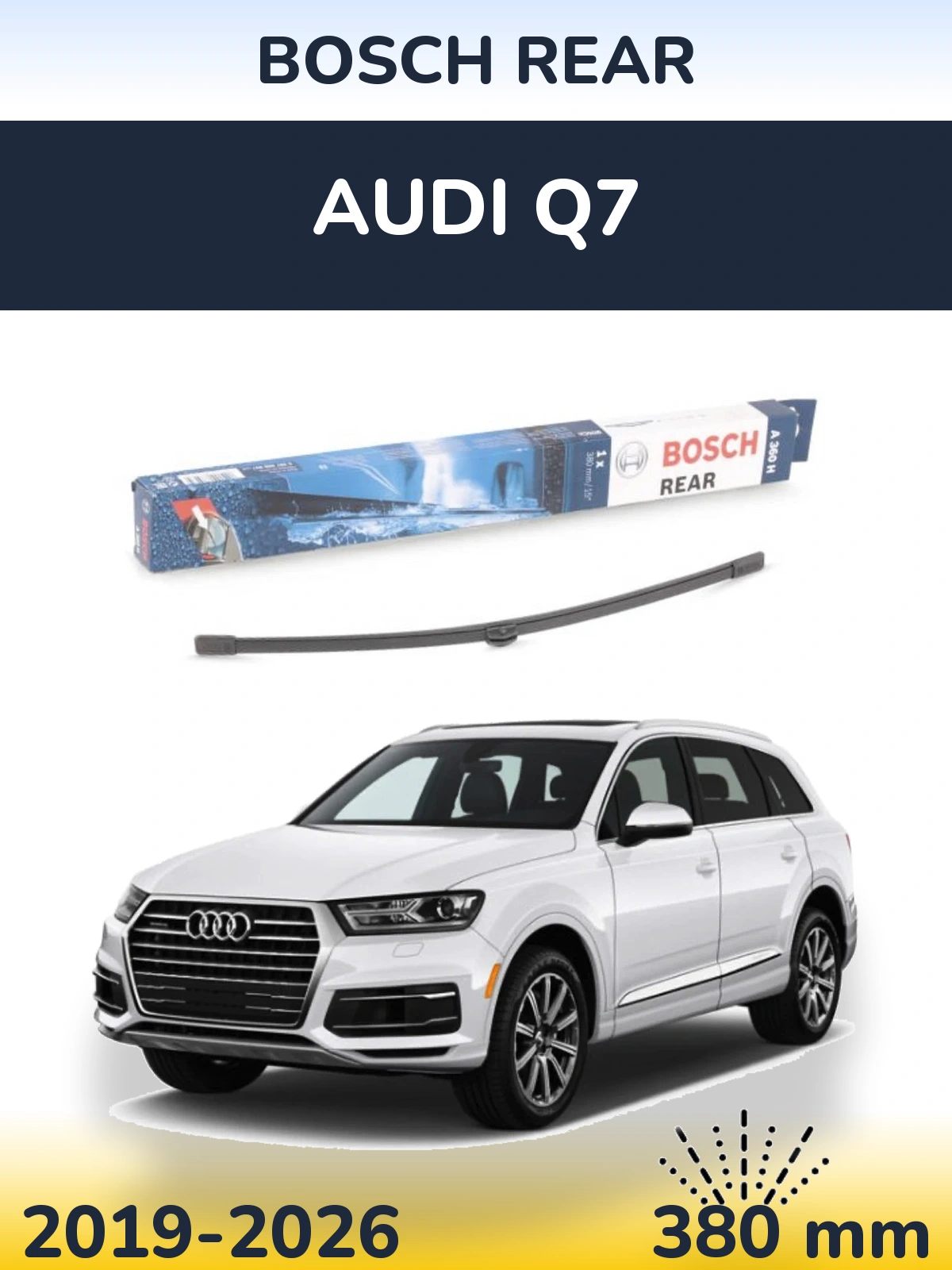 Zadní stěrač BOSCH Rear 380 mm pro Audi Q7 2019-2026