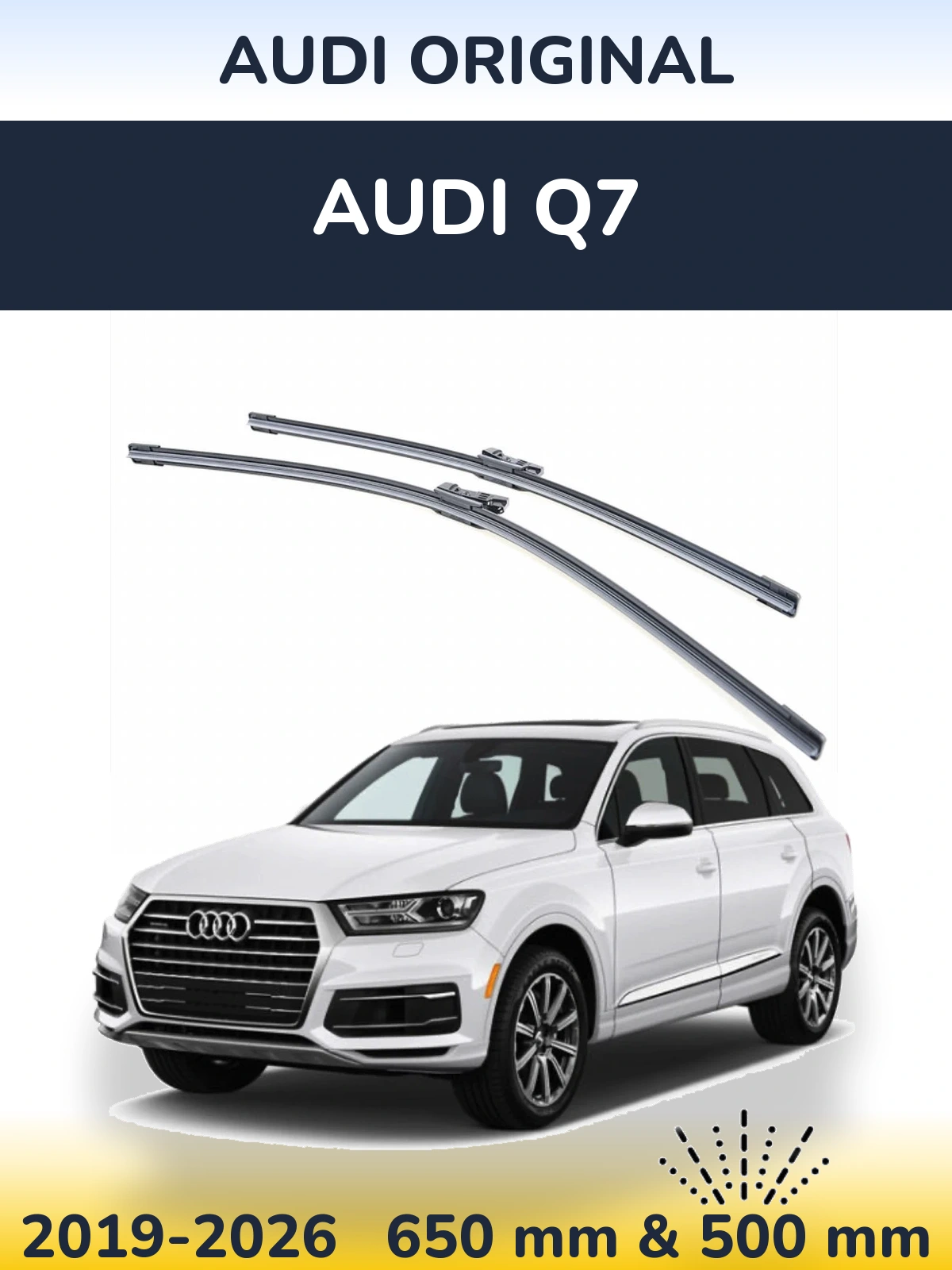 Sada předních stěračů Audi OEM Audi Original 650 a 500 mm pro Audi Q7 2019-2026