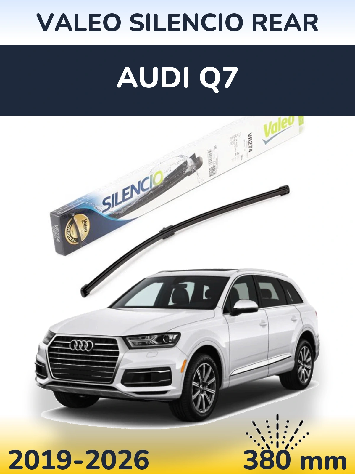 Zadní stěrač Valeo Silencio Rear 380 mm pro Audi Q7 2019-2026