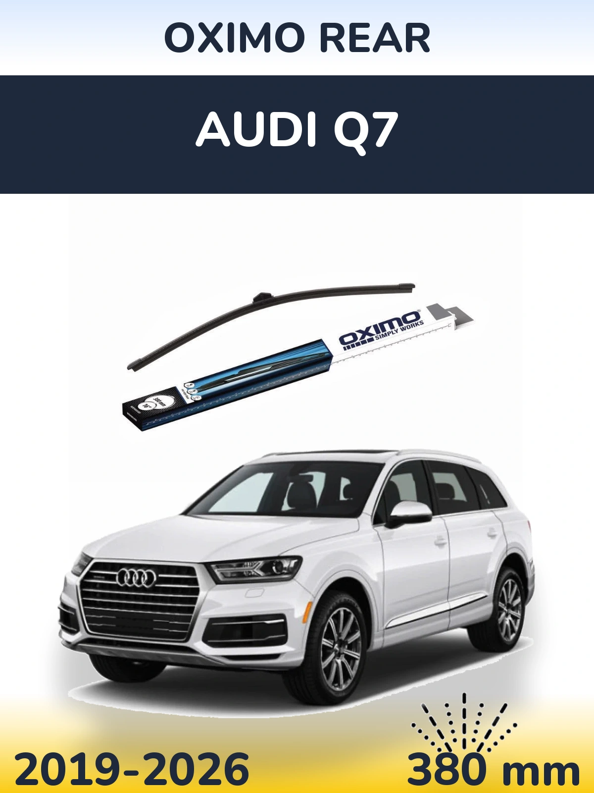 Zadní stěrač Oximo Rear 380 mm pro Audi Q7 2019-2026