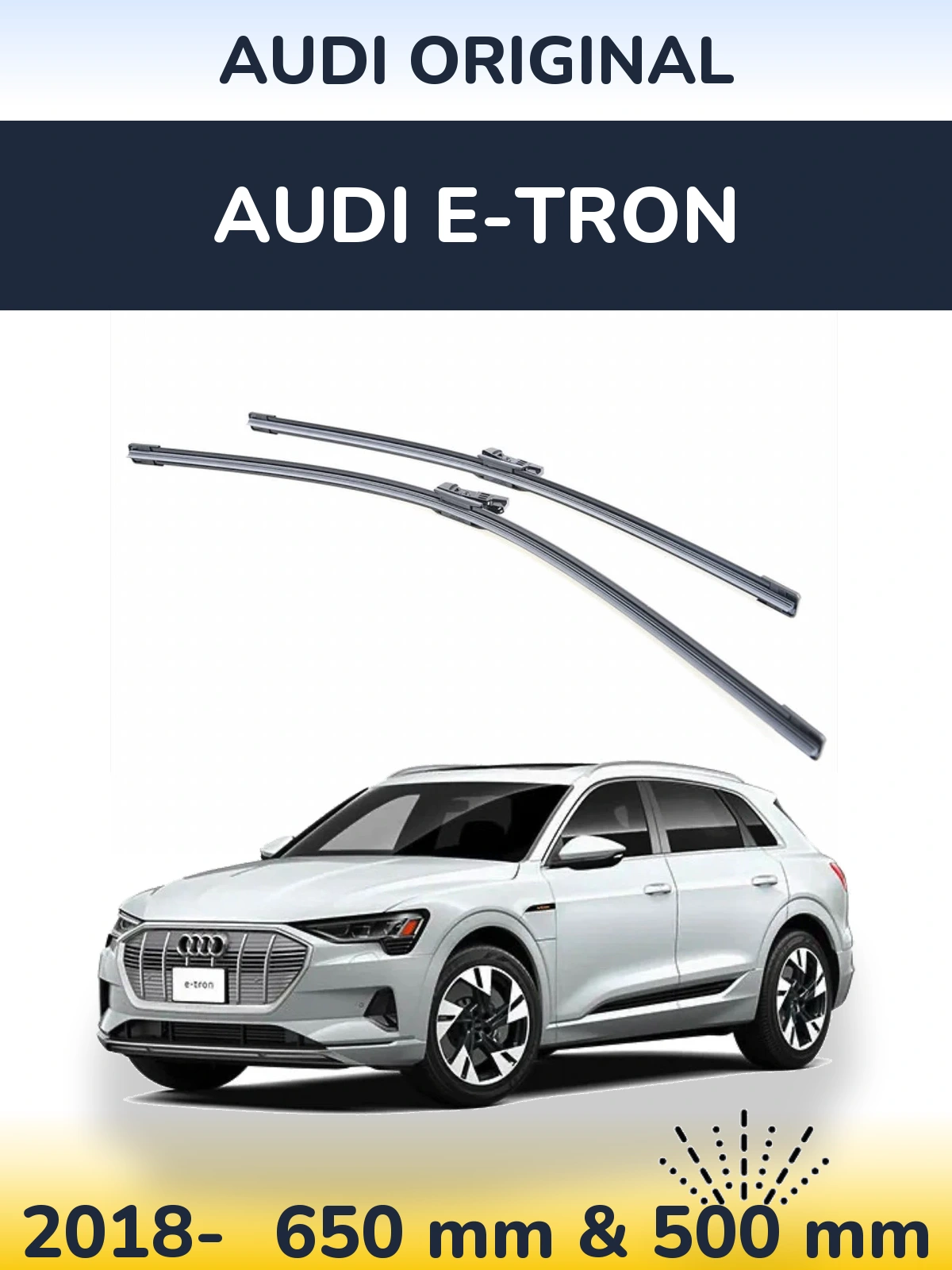 Sada předních stěračů Audi OEM Audi Original 650 a 500 mm pro Audi e-tron 2018-2026