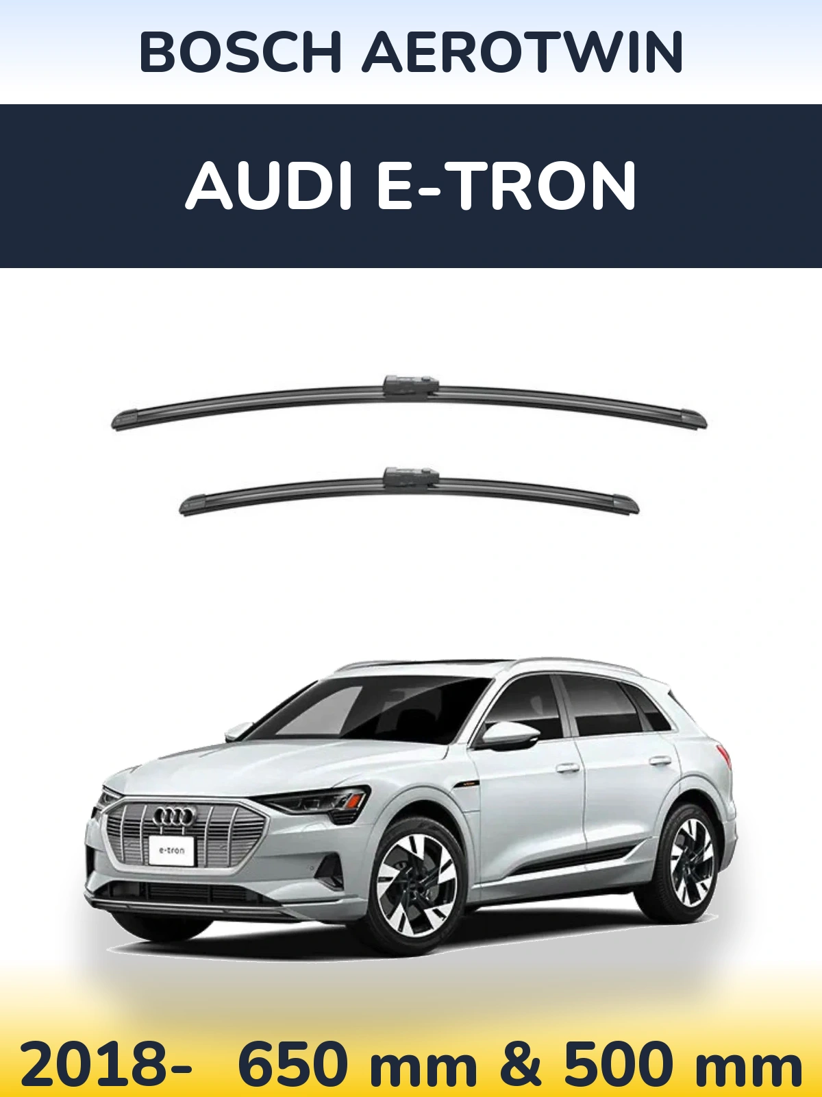 Комплект передніх щіток BOSCH AeroTwin 650 & 500 мм для Audi e-tron 2018-2026