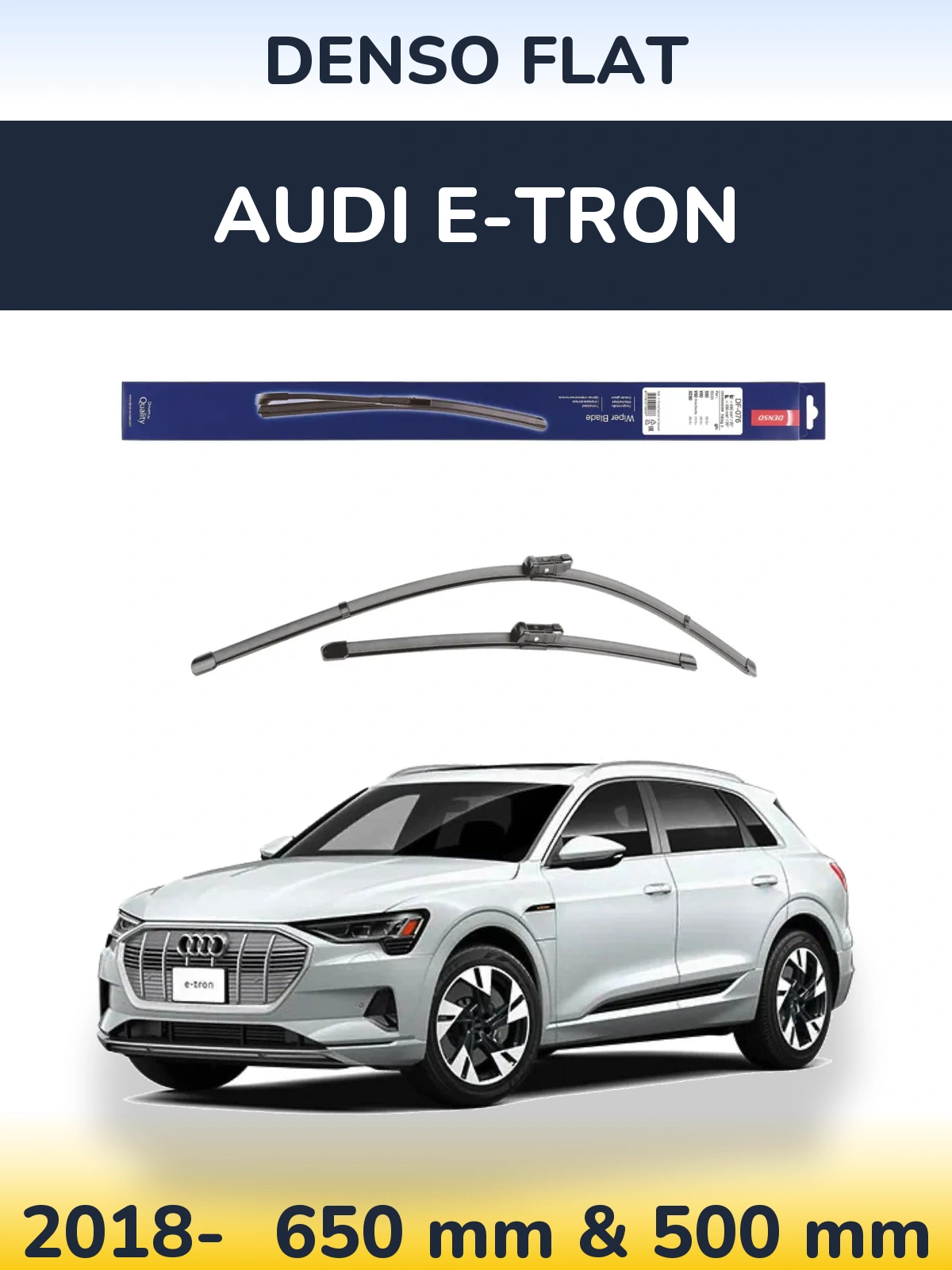 Sada předních stěračů Denso Flat 630 a 500 mm pro Audi e-tron 2018-2026