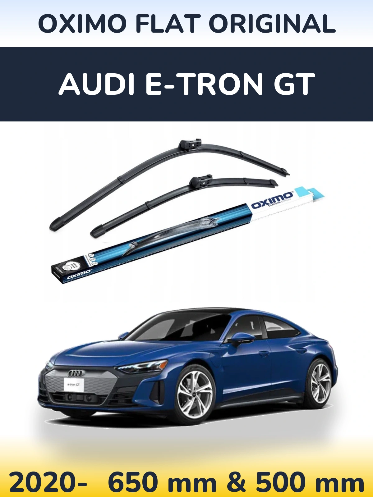 Sada předních stěračů Oximo Flat Original 650 a 500 mm pro Audi e-tron GT 2020-2026
