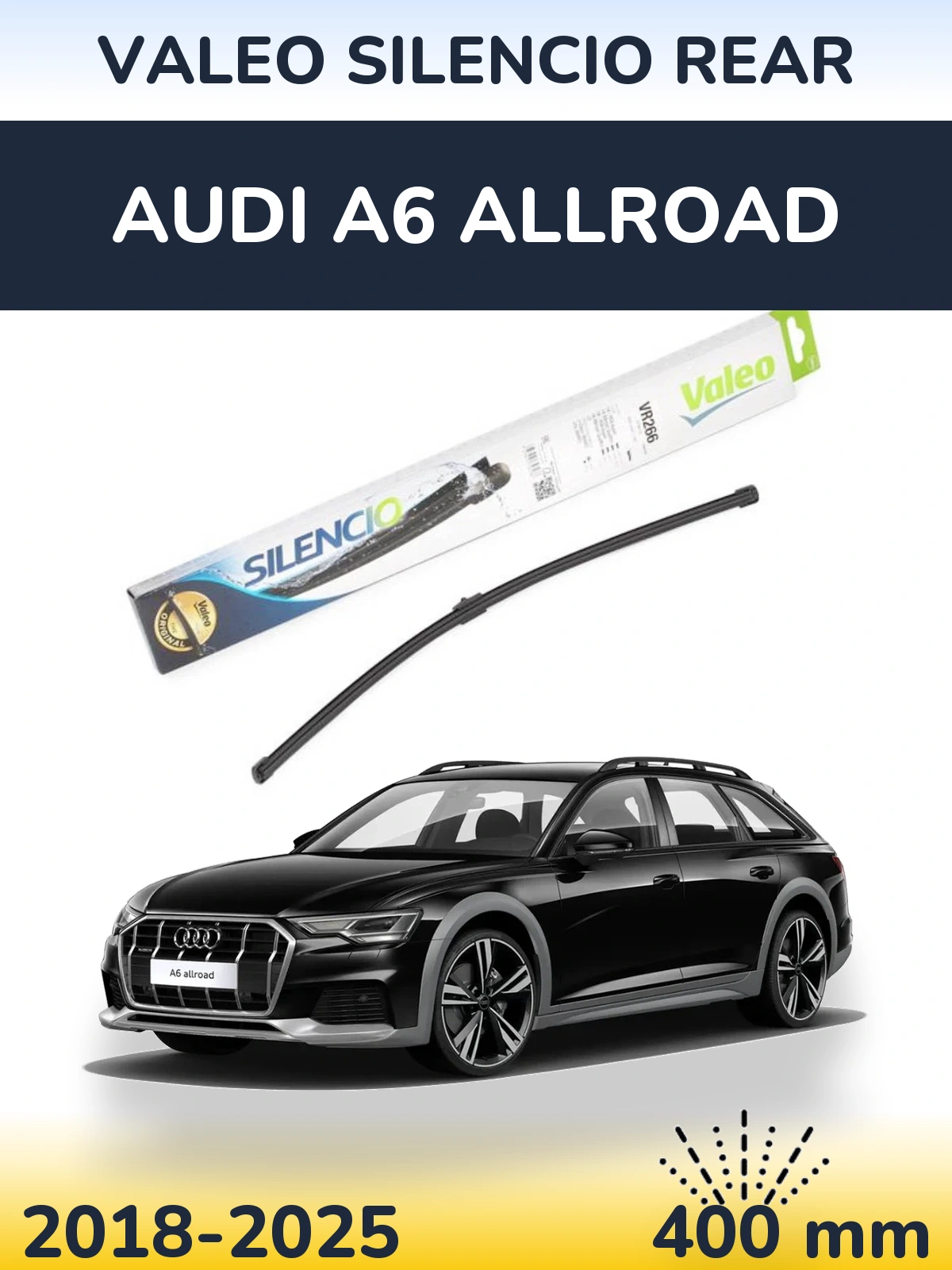 Задня щітка Valeo Silencio Rear 400 мм для Audi A6 Allroad 2018-2025
