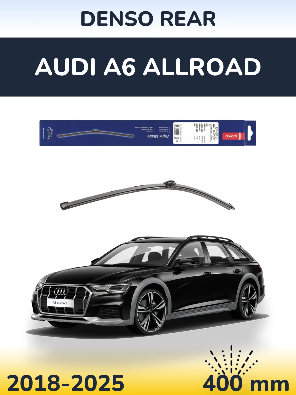 Zadní stěrač Denso Rear 400 mm pro Audi A6 Allroad 2018-2025