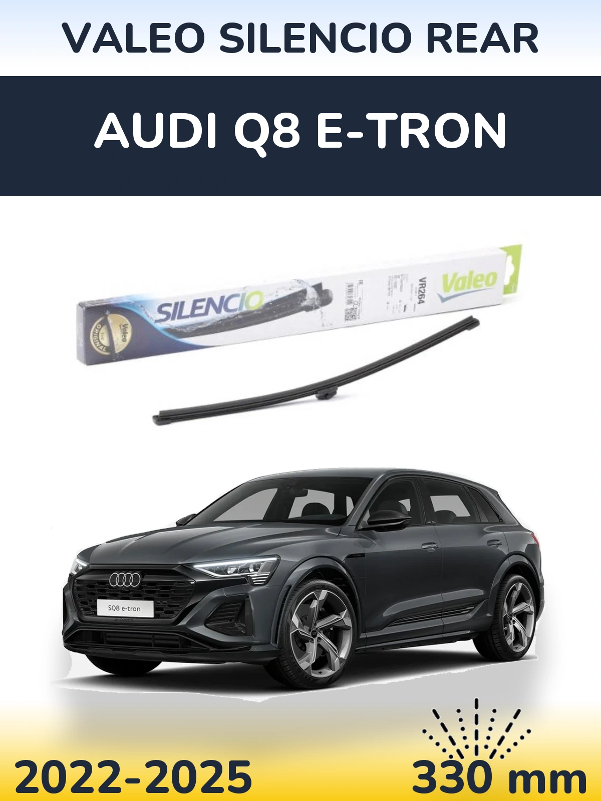 Zadní stěrač Valeo Silencio Rear 320 mm pro Audi Q8 e-tron 2022-2025