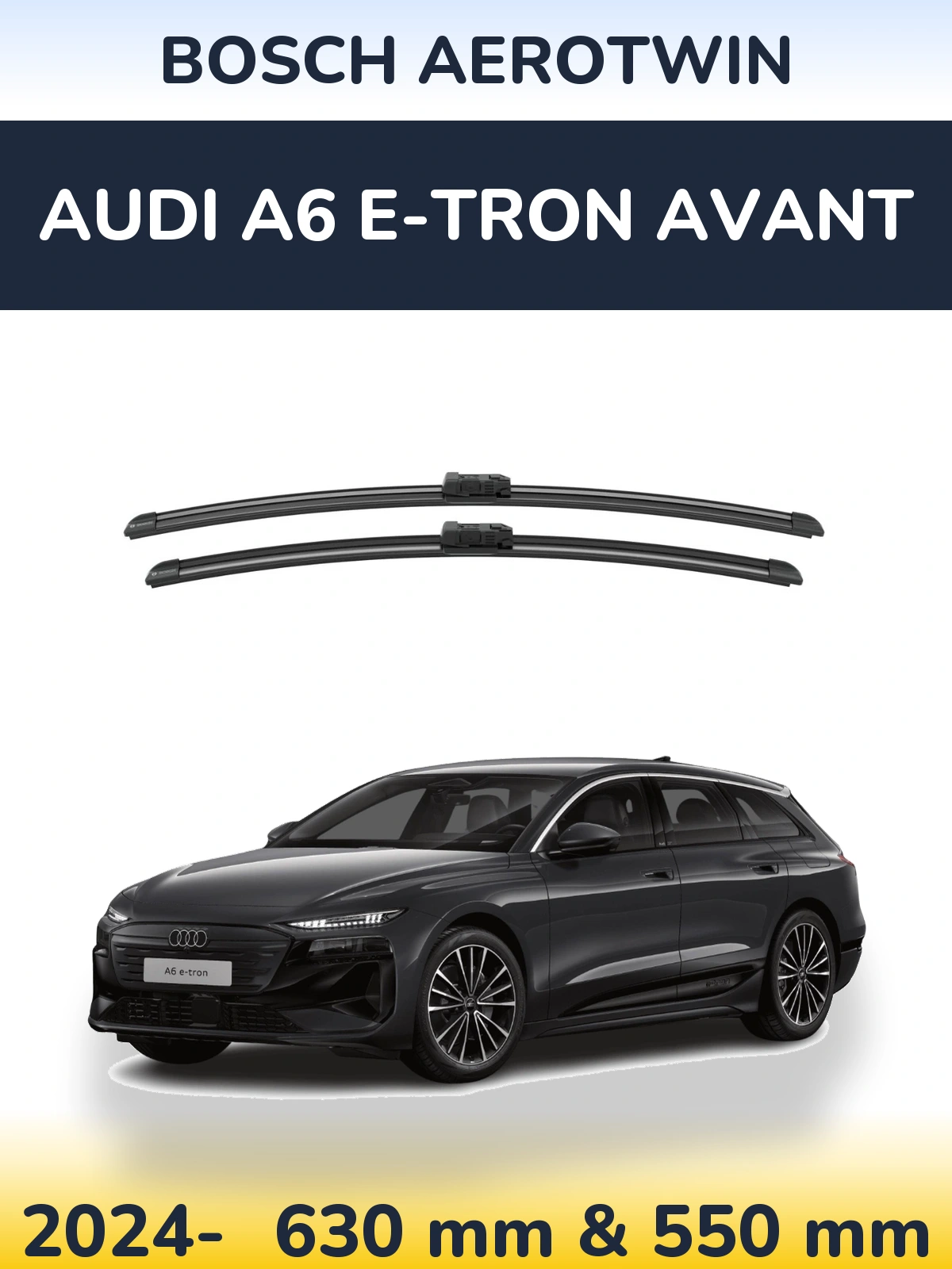 Sada předních stěračů BOSCH AeroTwin 625 a 550 mm pro Audi A6 e-tron Avant 2024-2026