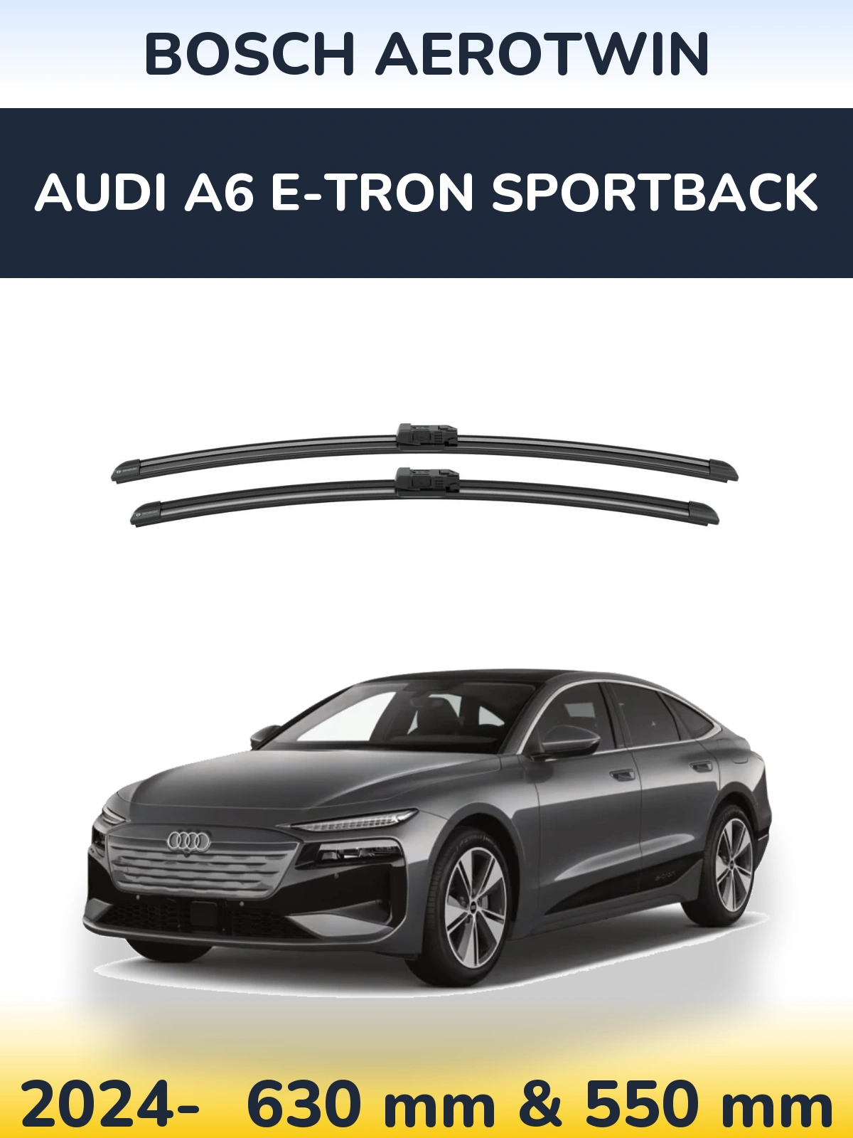 Sada předních stěračů BOSCH AeroTwin 625 a 550 mm pro Audi A6 e-tron Sportback 2024-2026