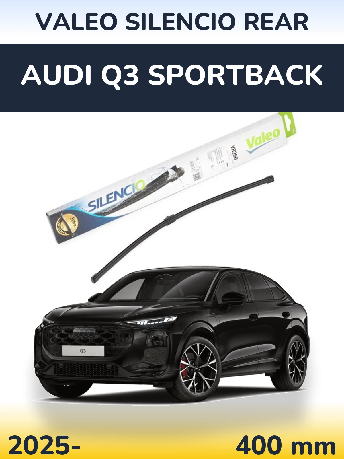 Zadní stěrač Valeo Silencio Rear 400 mm pro Audi Q3 Sportback 2025-2026