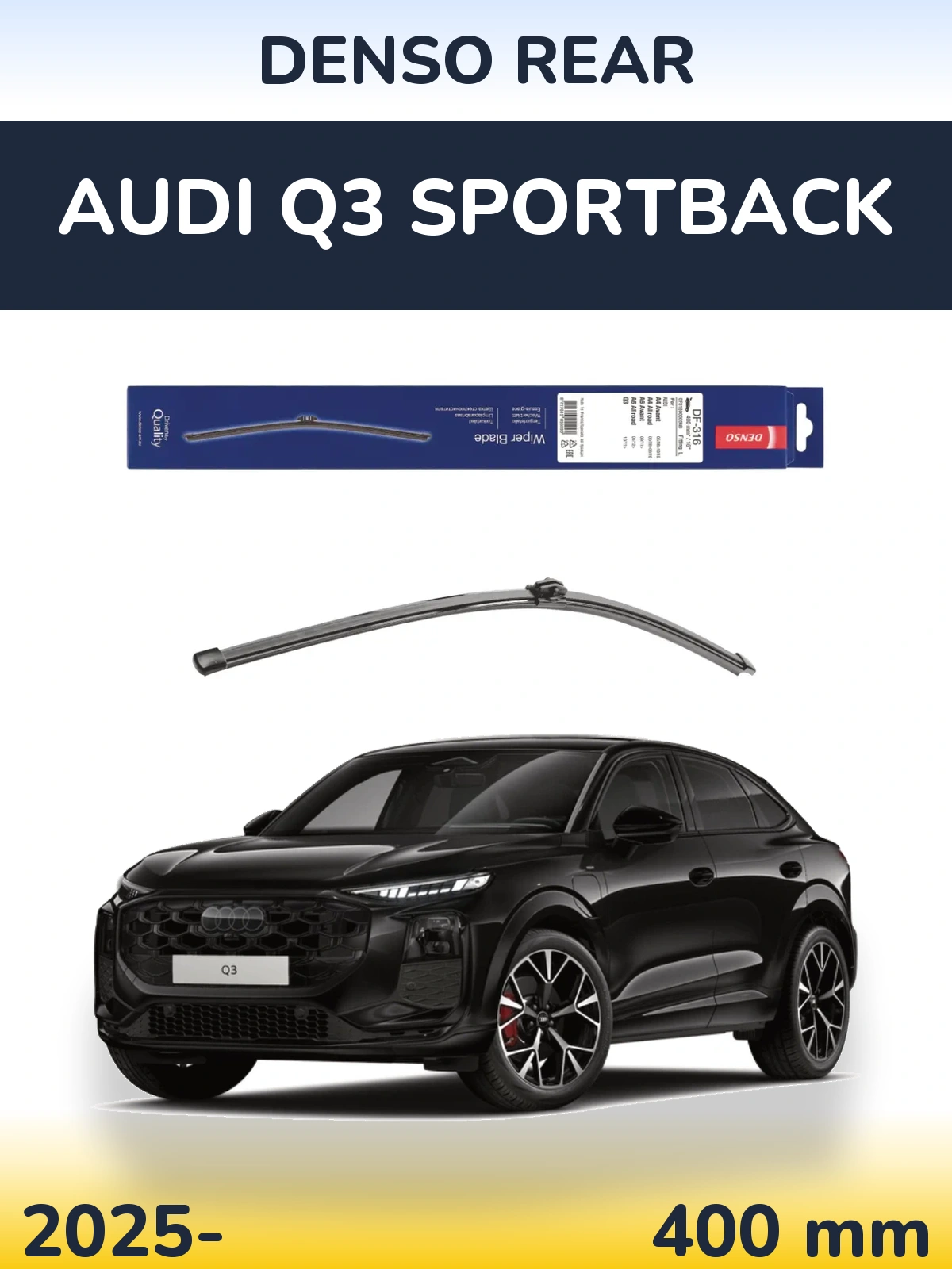 Zadní stěrač Denso Rear 400 mm pro Audi Q3 Sportback 2025-2026
