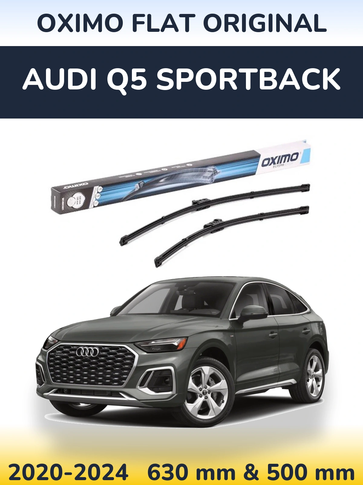 Sada předních stěračů Oximo Flat Original 600 a 500 mm pro Audi Q5 Sportback 2020-2024