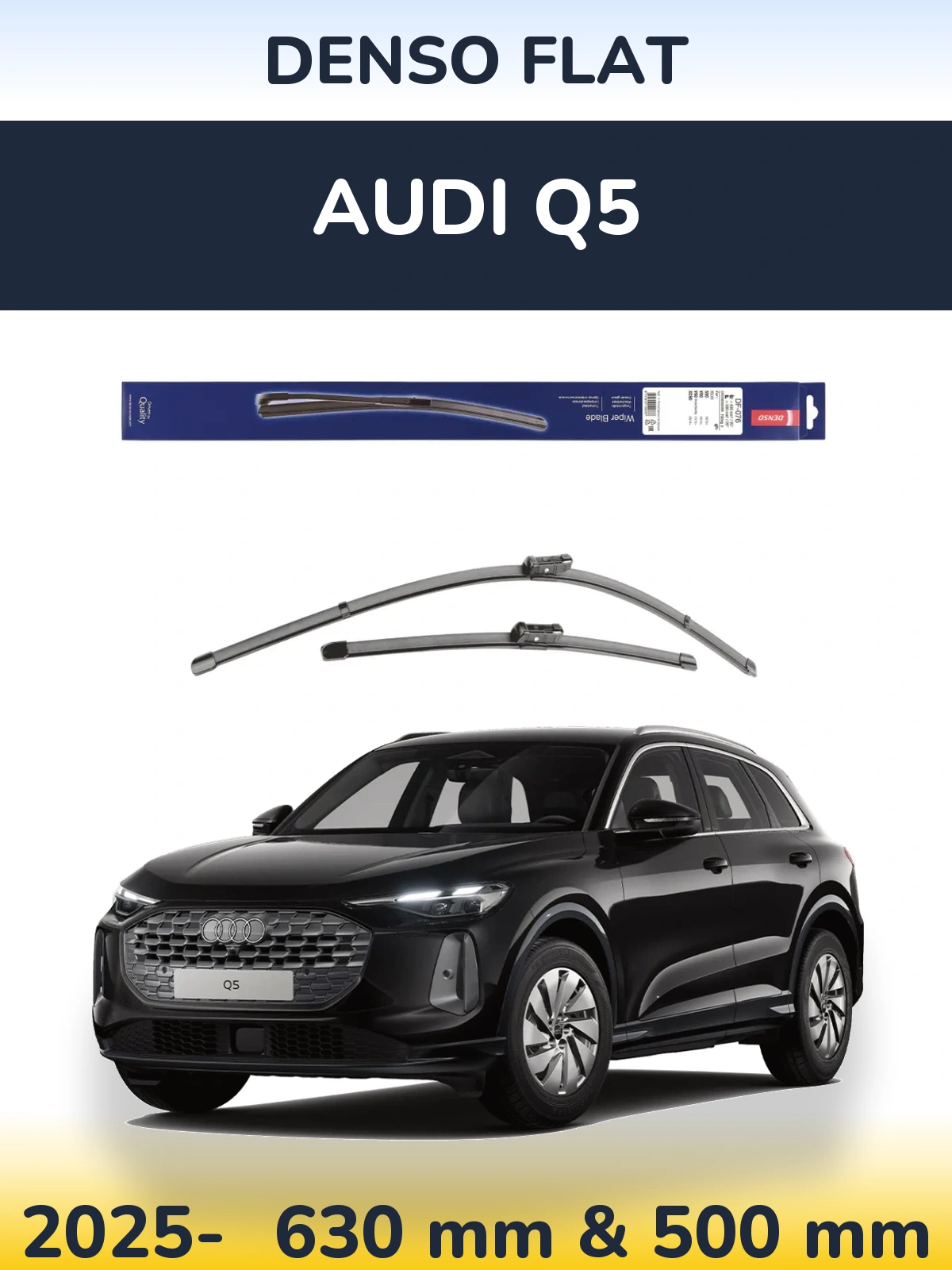 Sada předních stěračů Denso Flat 630 a 500 mm pro Audi Q5 2025-2026