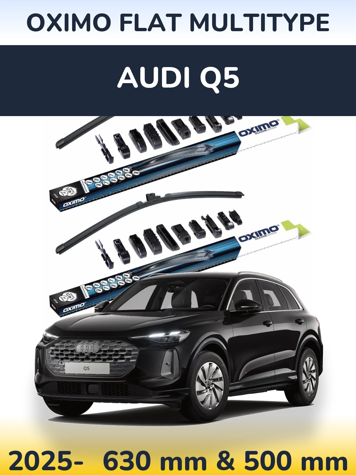 Комплект передніх щіток Oximo Flat MultiТипe 600 & 500 мм для Audi Q5 2025-2026