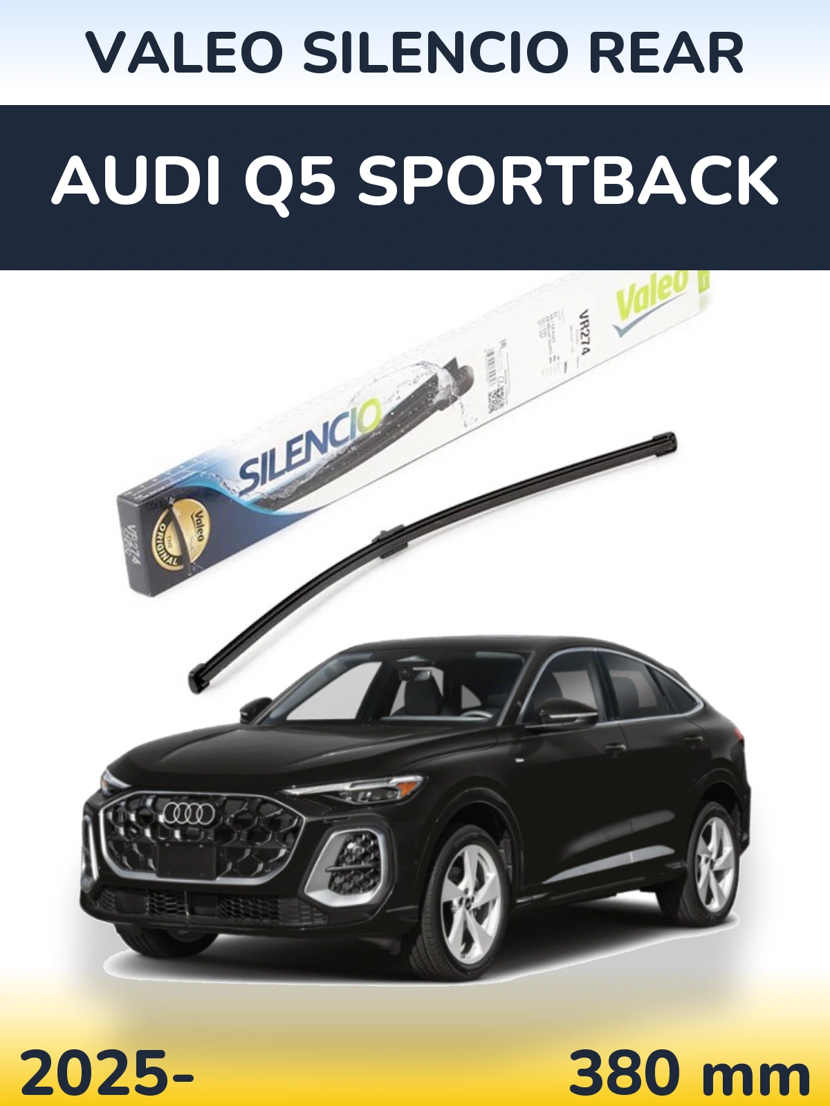Zadní stěrač Valeo Silencio Rear 380 mm pro Audi Q5 Sportback 2025-2026
