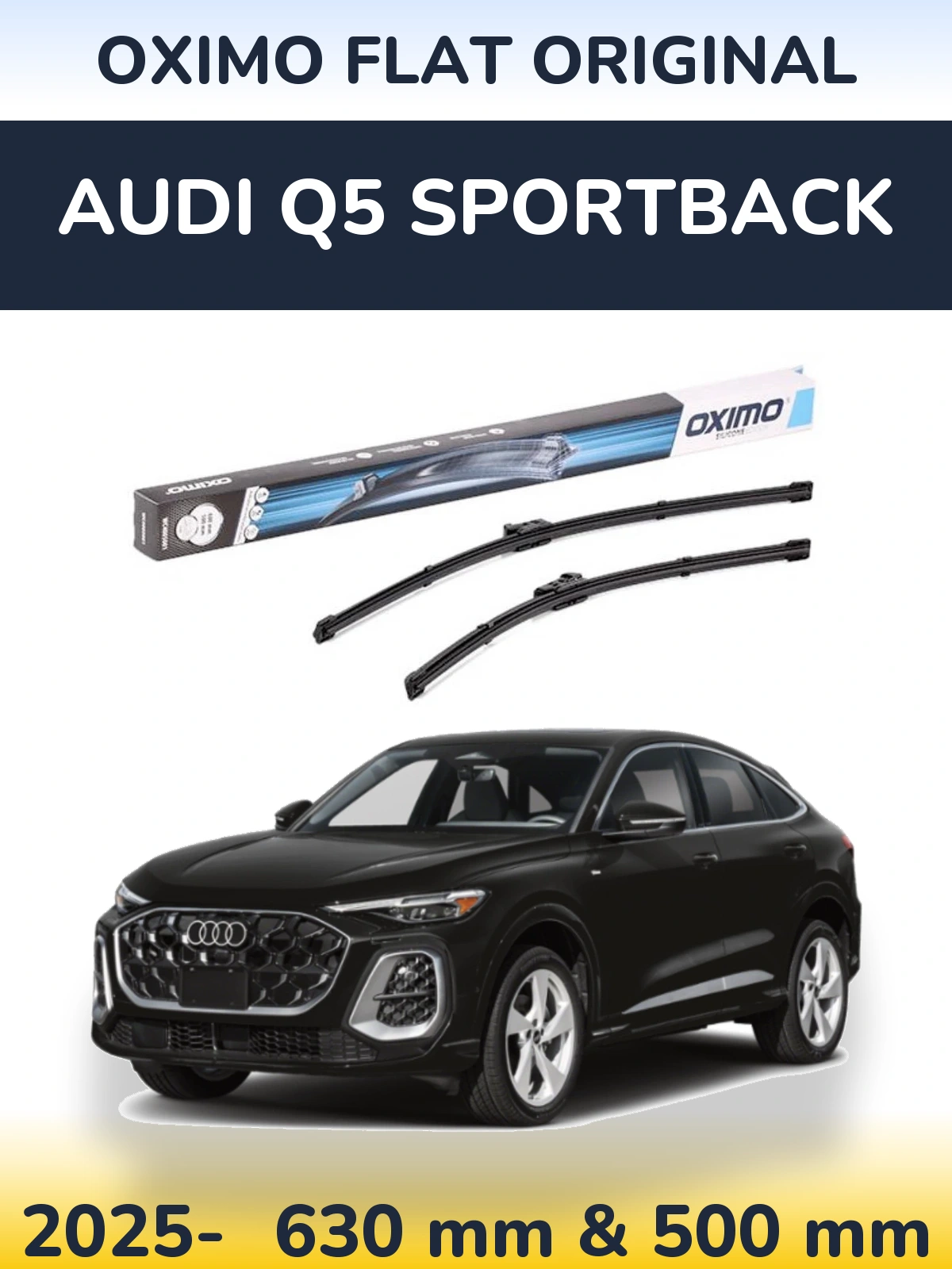 Sada předních stěračů Oximo Flat Original 600 a 500 mm pro Audi Q5 Sportback 2025-2026