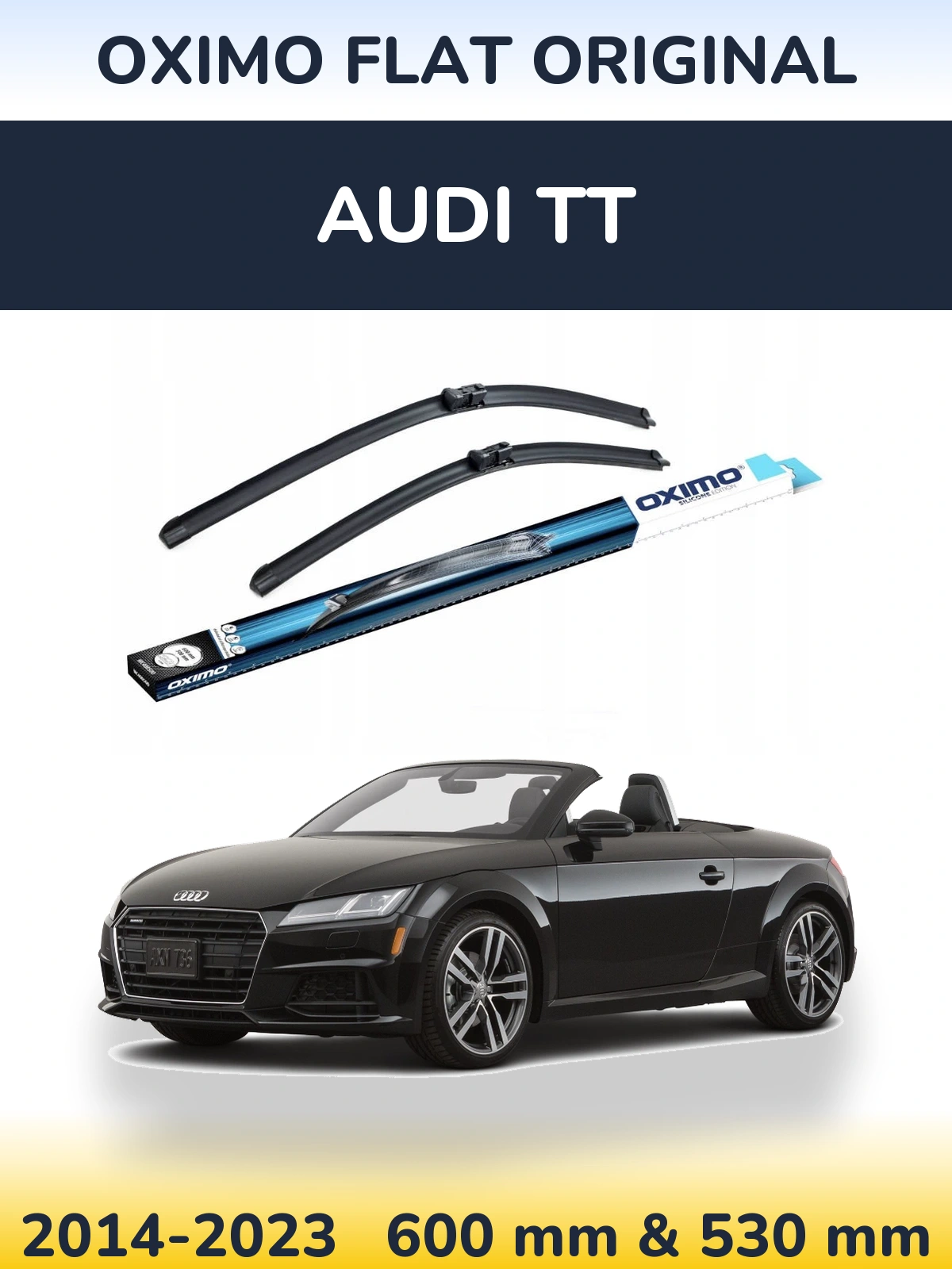 Sada předních stěračů Oximo Flat Original 600 a 530 mm pro Audi TT 2014-2023
