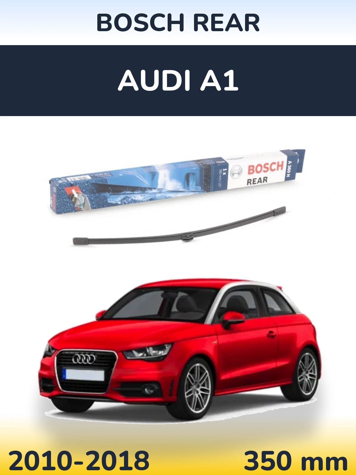 Zadní stěrač BOSCH Rear 380 mm pro Audi A1 2010-2018