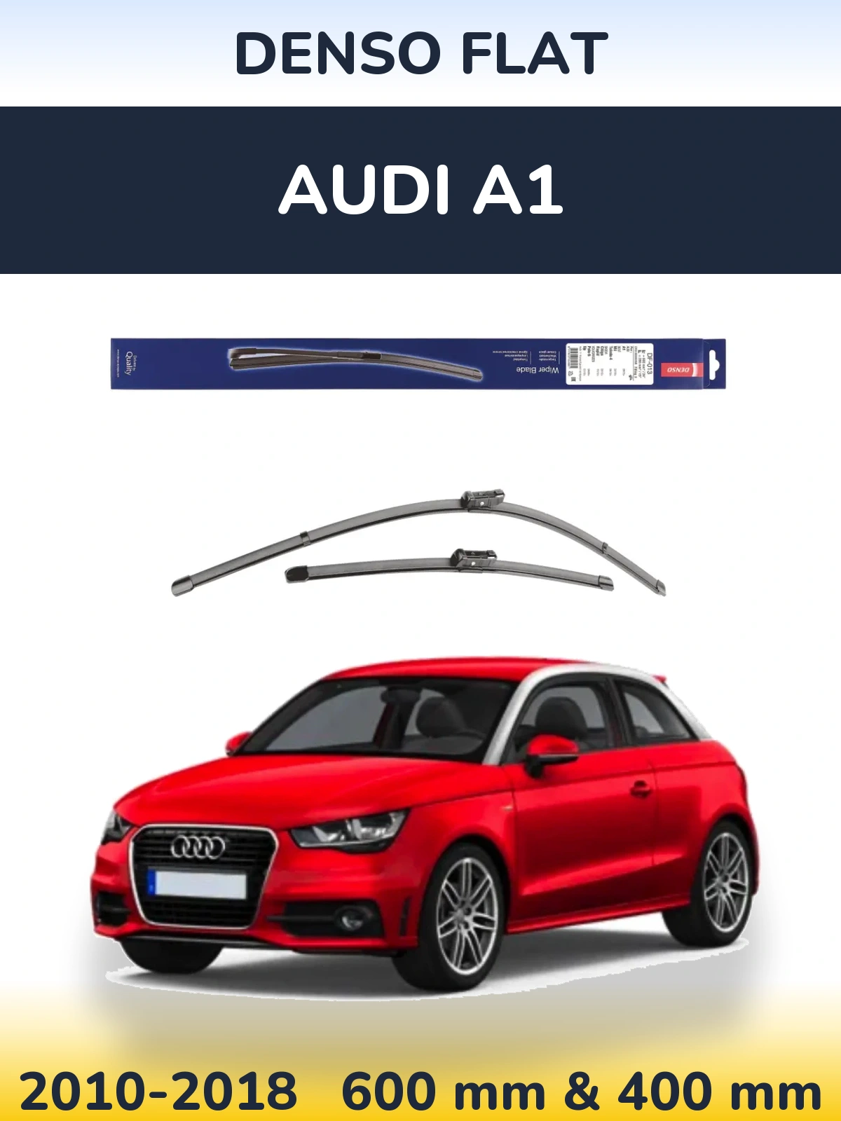 Sada předních stěračů Denso Flat 600 a 380 mm pro Audi A1 2010-2018