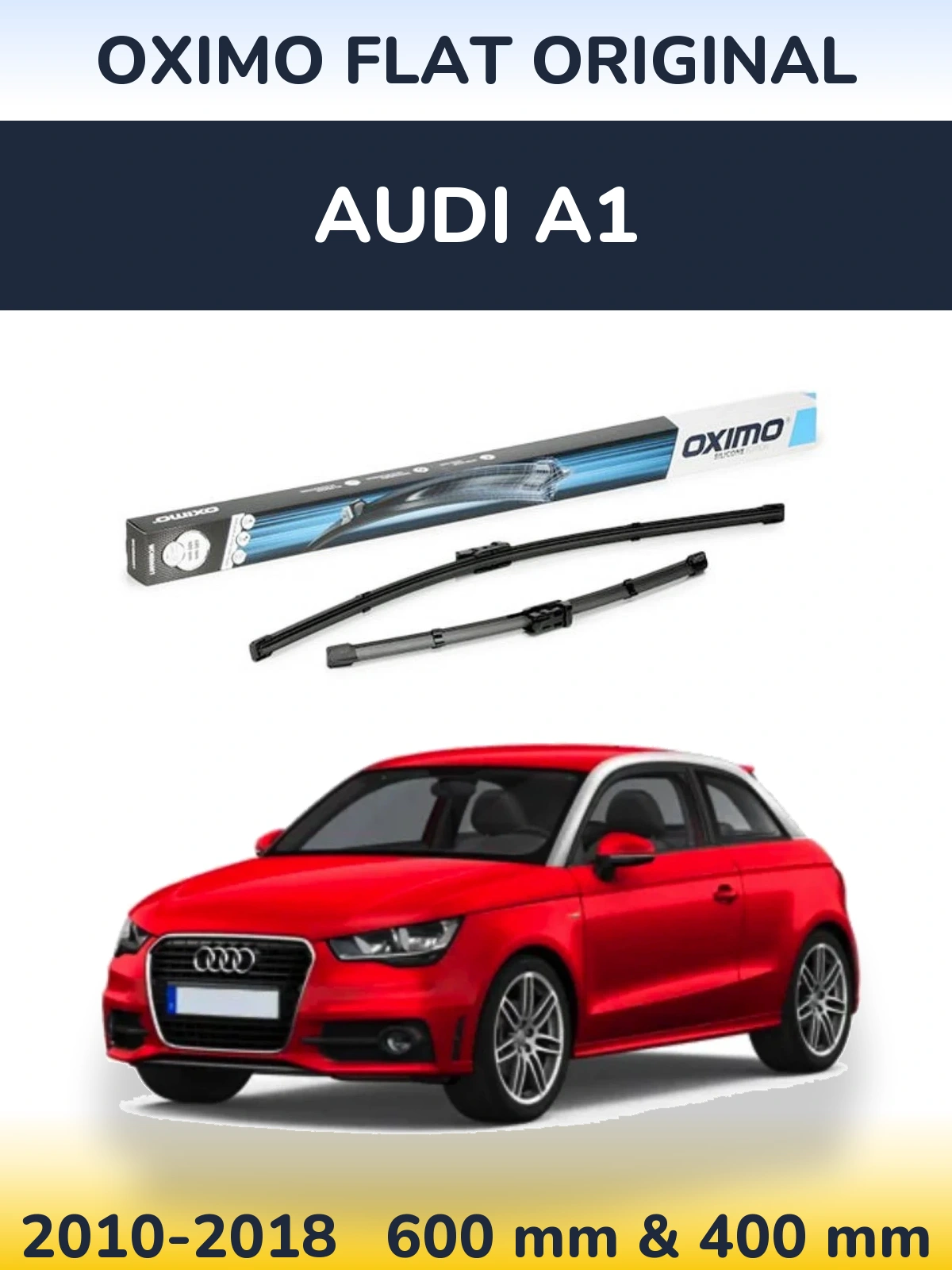Sada předních stěračů Oximo Flat Original 600 a 400 mm pro Audi A1 2010-2018
