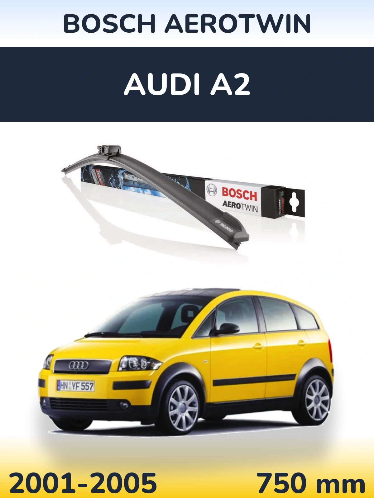 Přední stěrač BOSCH AeroTwin 750 mm pro Audi A2 2001-2005