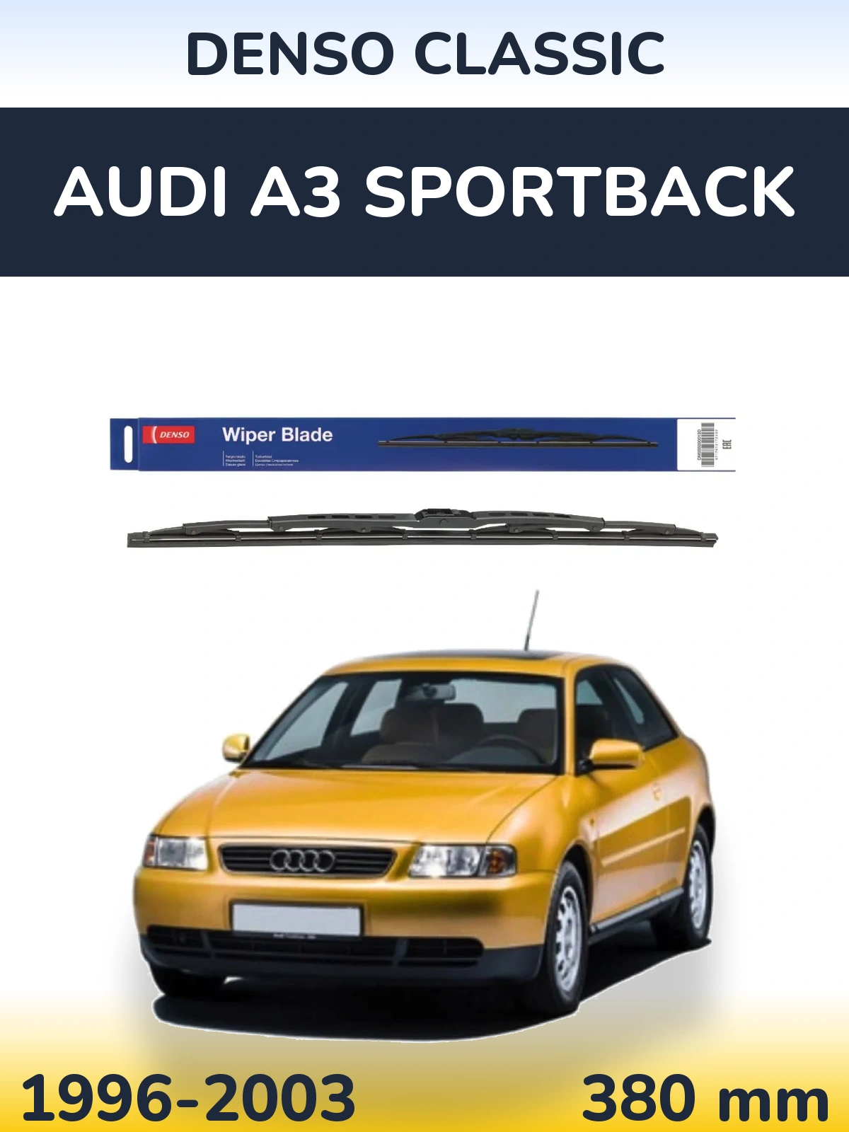 Zadní stěrač Denso Classic 380 mm pro Audi A3 Sportback 1996-2003