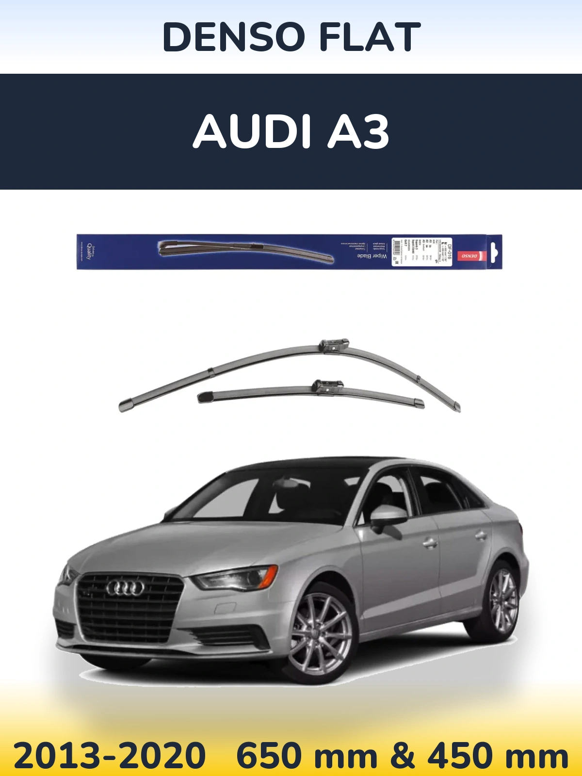 Sada předních stěračů Denso Flat 650 a 450 mm pro Audi A3 2013-2020