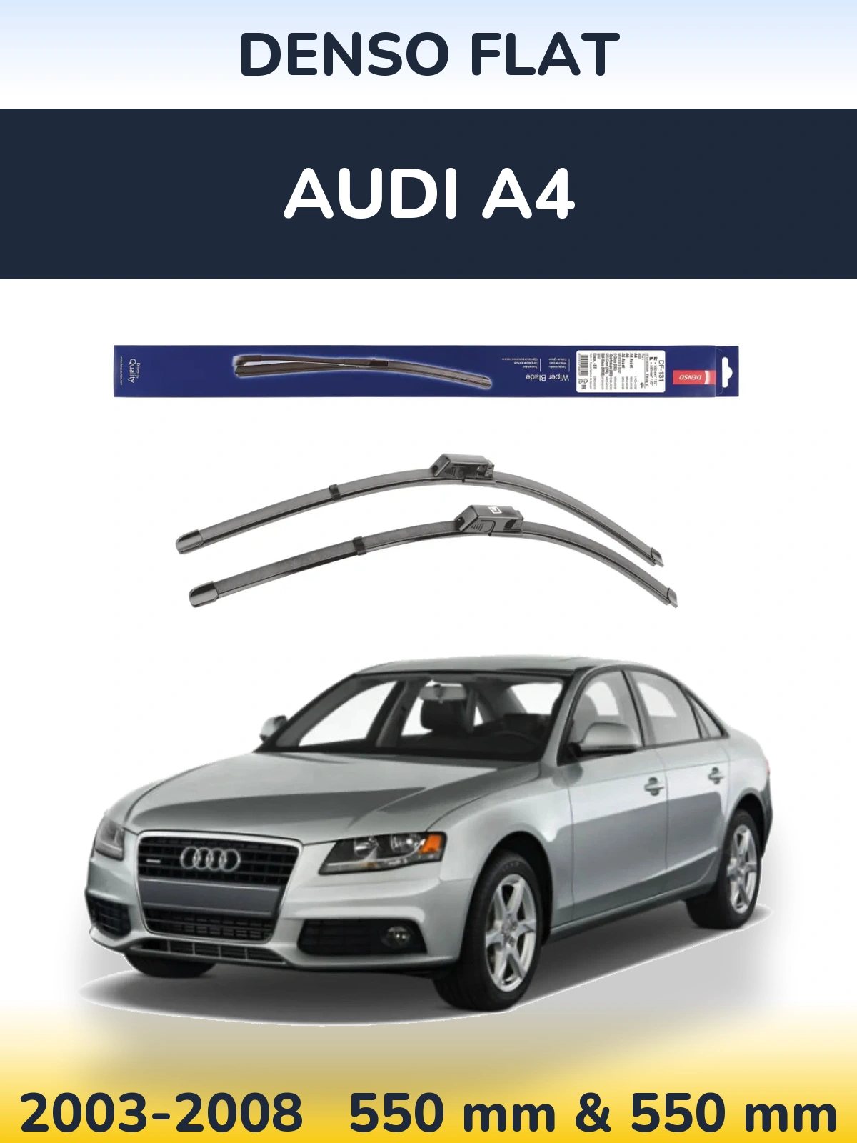 Sada předních stěračů Denso Flat 550 a 550 mm pro Audi A4 2003-2008