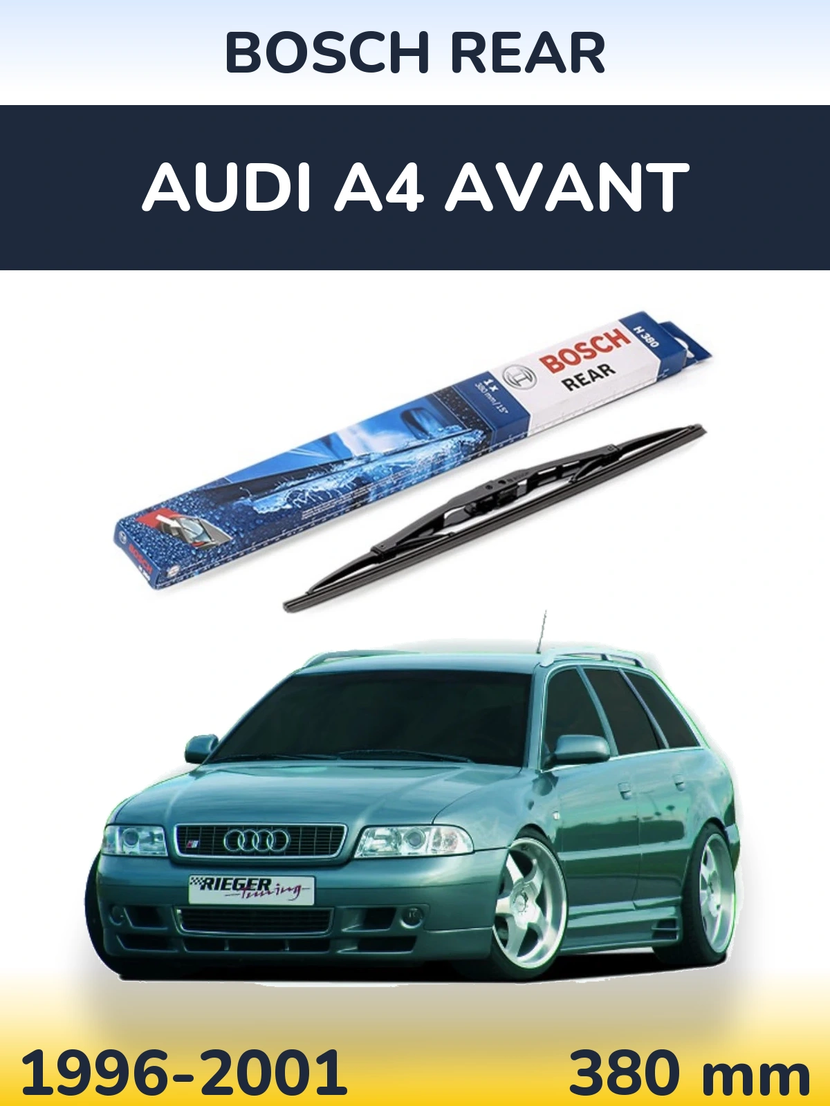 Zadní stěrač BOSCH Rear 380 mm pro Audi A4 Avant 1996-2001