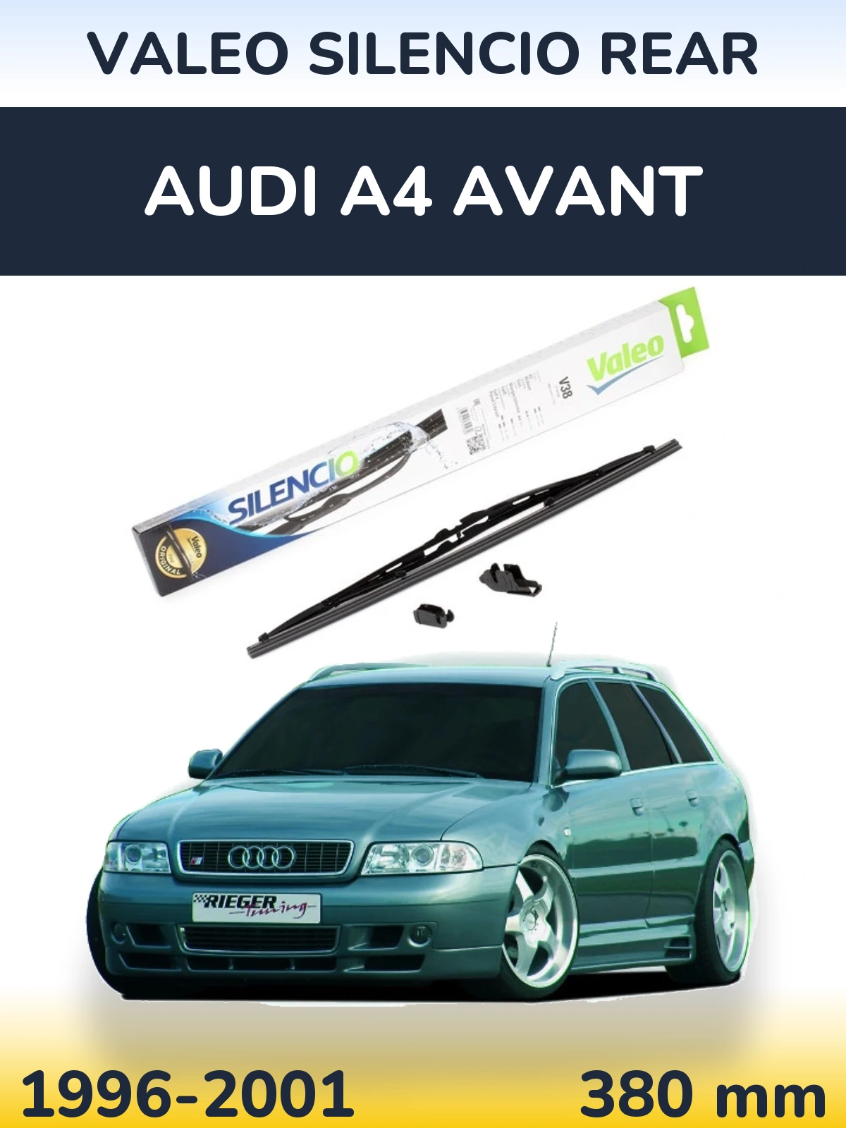 Zadní stěrač Valeo Silencio Rear 380 mm pro Audi A4 Avant 1996-2001
