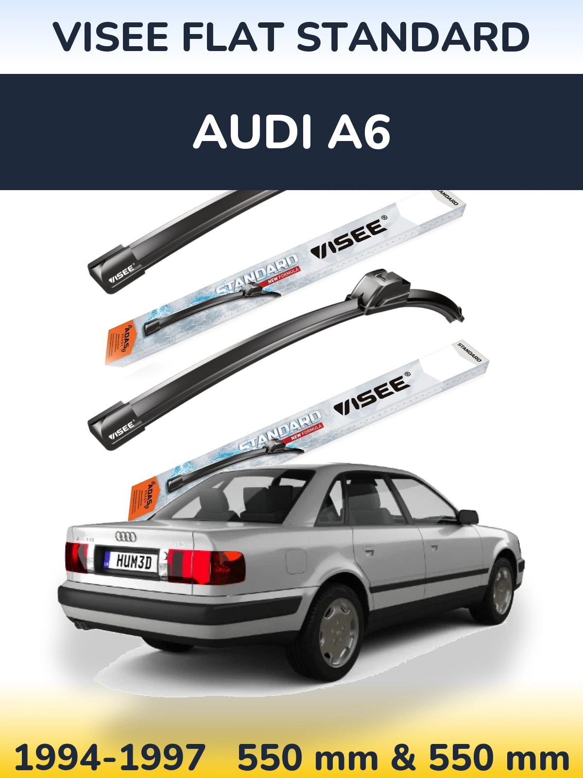 Sada předních stěračů VISEE FLAT STANDARD 550 a 550 mm pro Audi A6 1994-1997