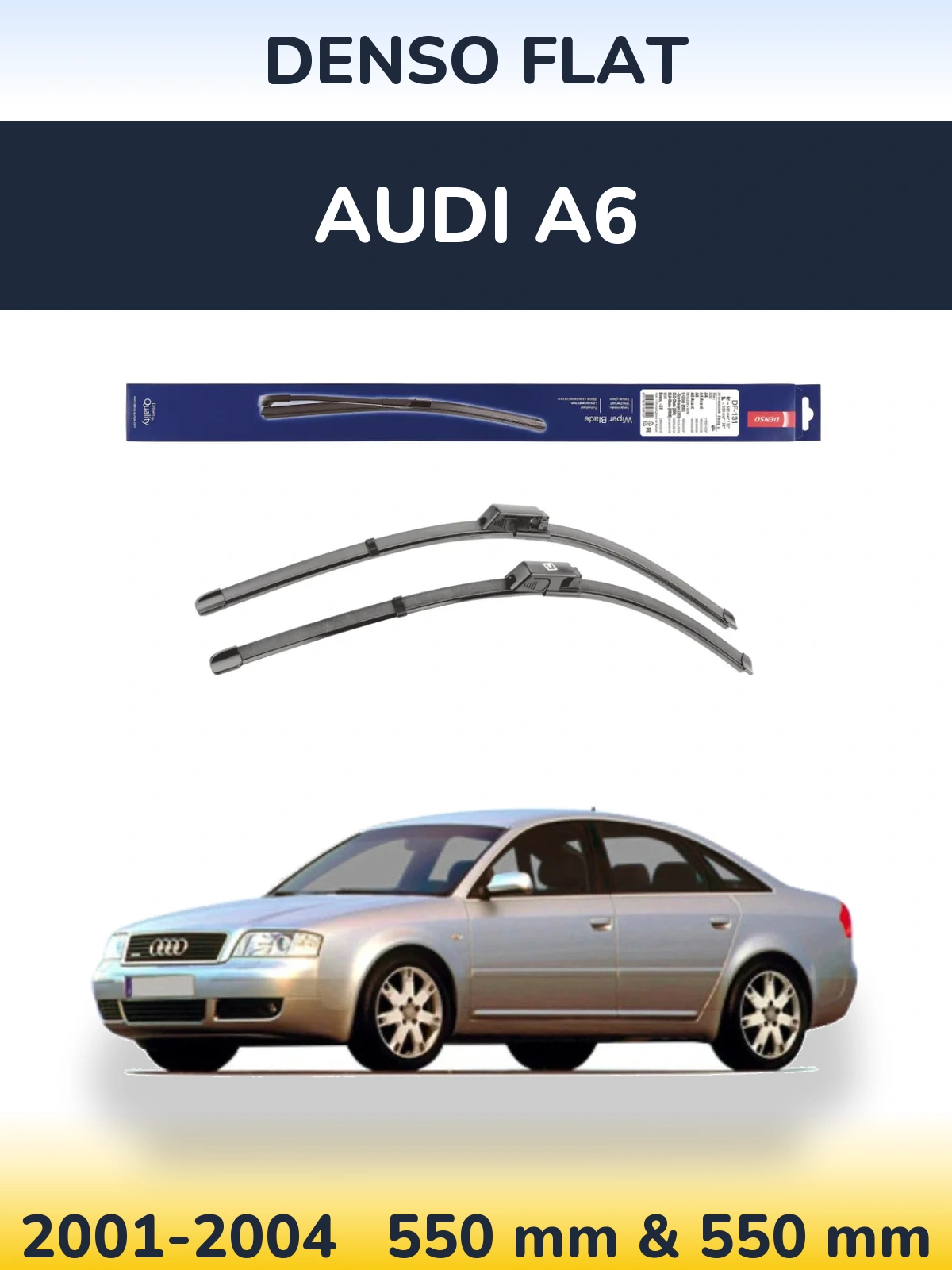 Sada předních stěračů Denso Flat 550 a 550 mm pro Audi A6 2001-2004