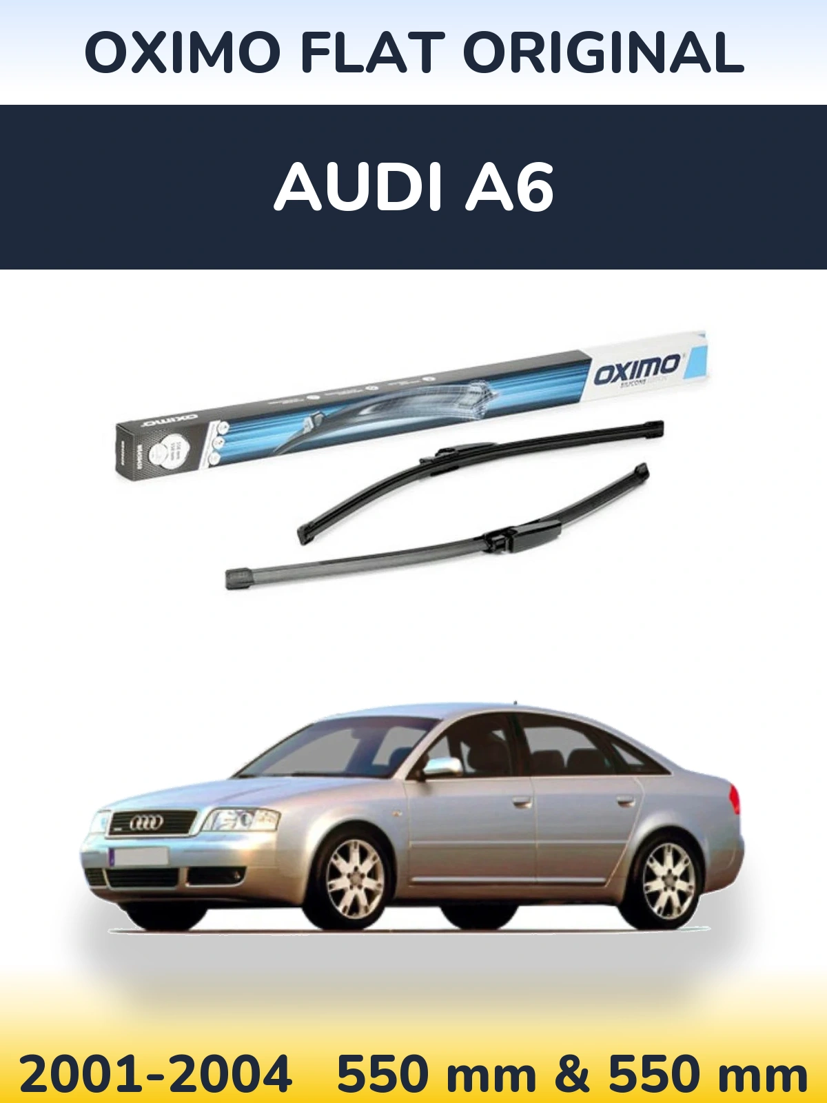 Sada předních stěračů Oximo Flat Original 550 a 550 mm pro Audi A6 2001-2004