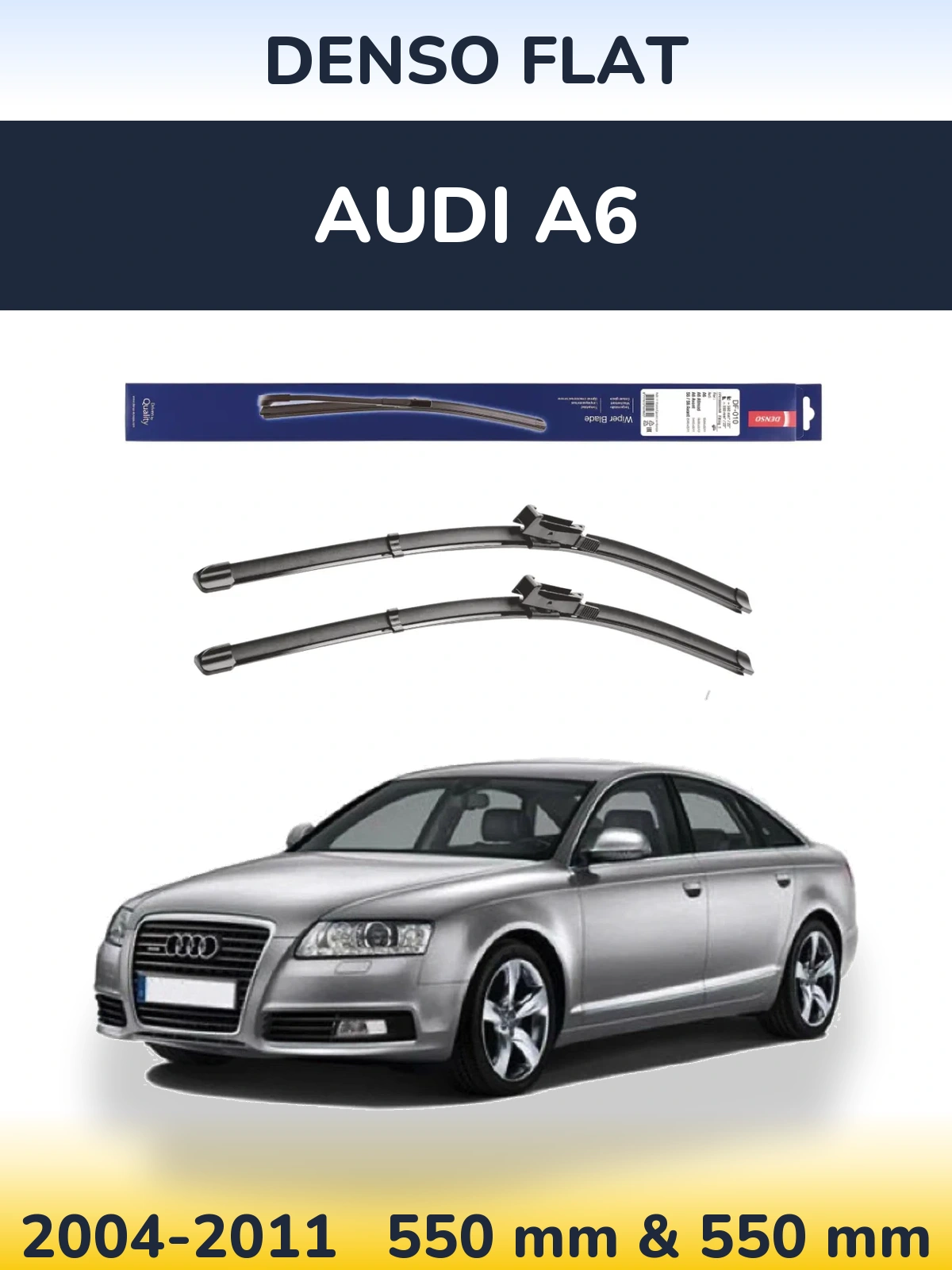 Sada předních stěračů Denso Flat 550 a 550 mm pro Audi A6 2004-2011