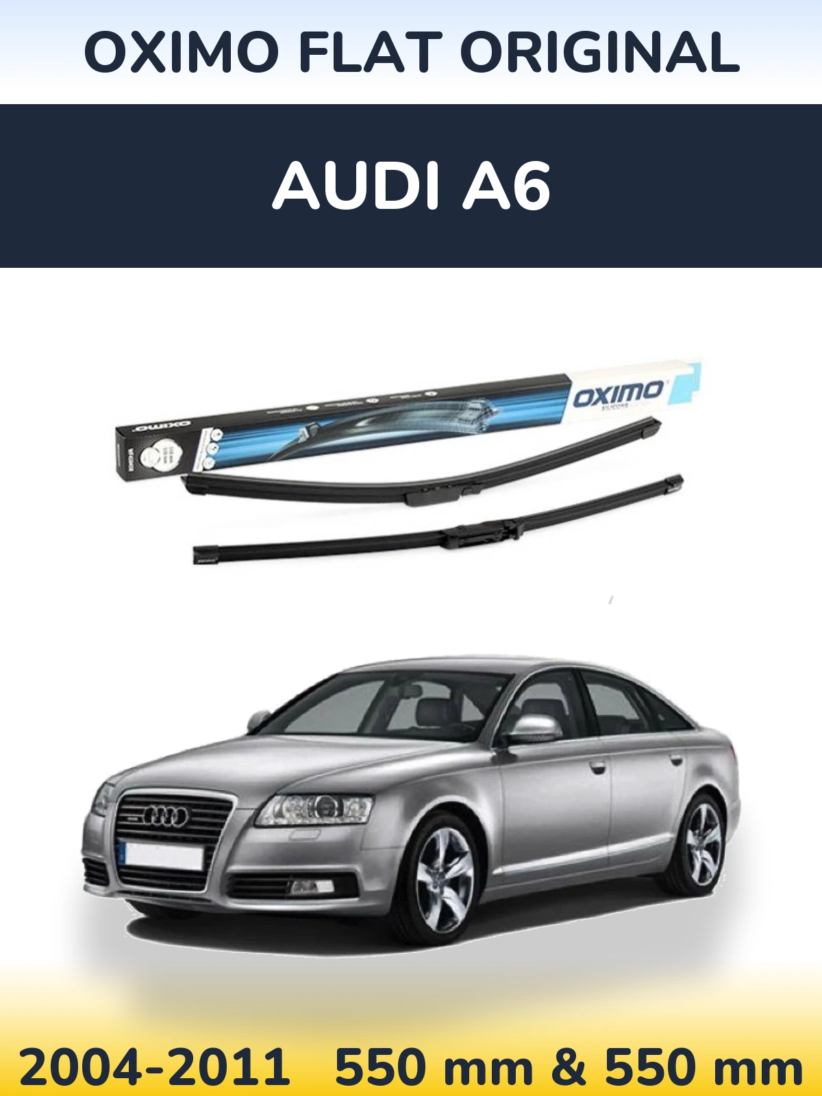 Sada předních stěračů Oximo Flat Original 550 a 550 mm pro Audi A6 2004-2011