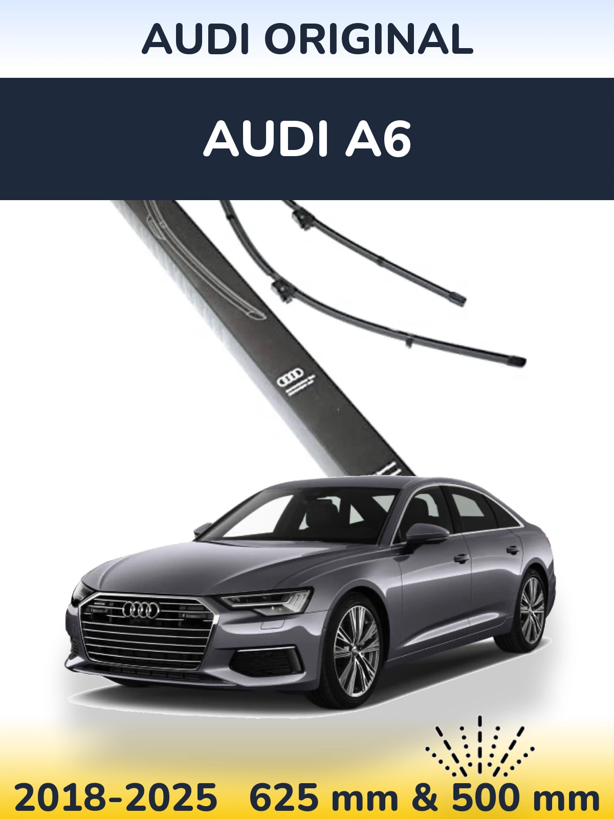 Sada předních stěračů Audi OEM Audi Original 625 a 500 mm pro Audi A6 2018-2025