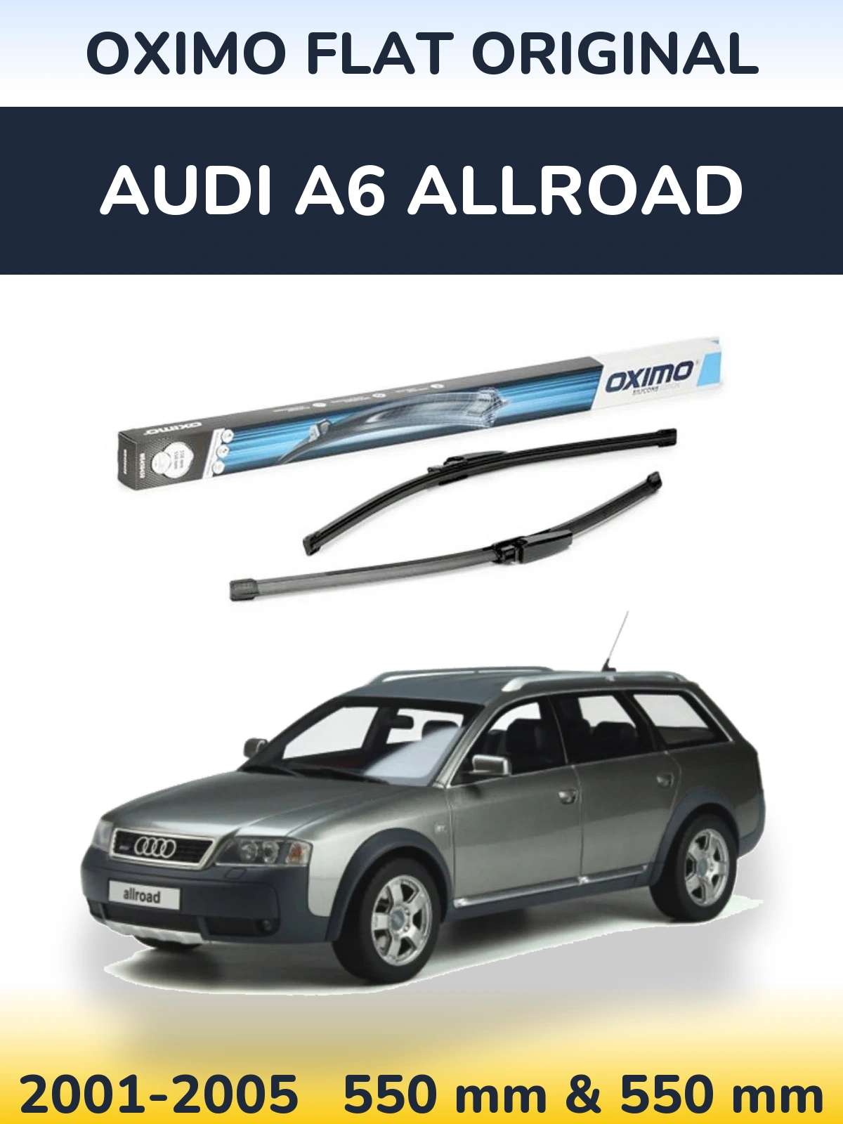 Sada předních stěračů Oximo Flat Original 550 a 550 mm pro Audi A6 Allroad 2001-2005