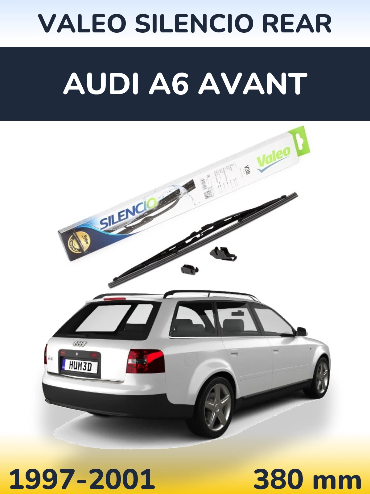Zadní stěrač Valeo Silencio Rear 380 mm pro Audi A6 Avant 1997-2001