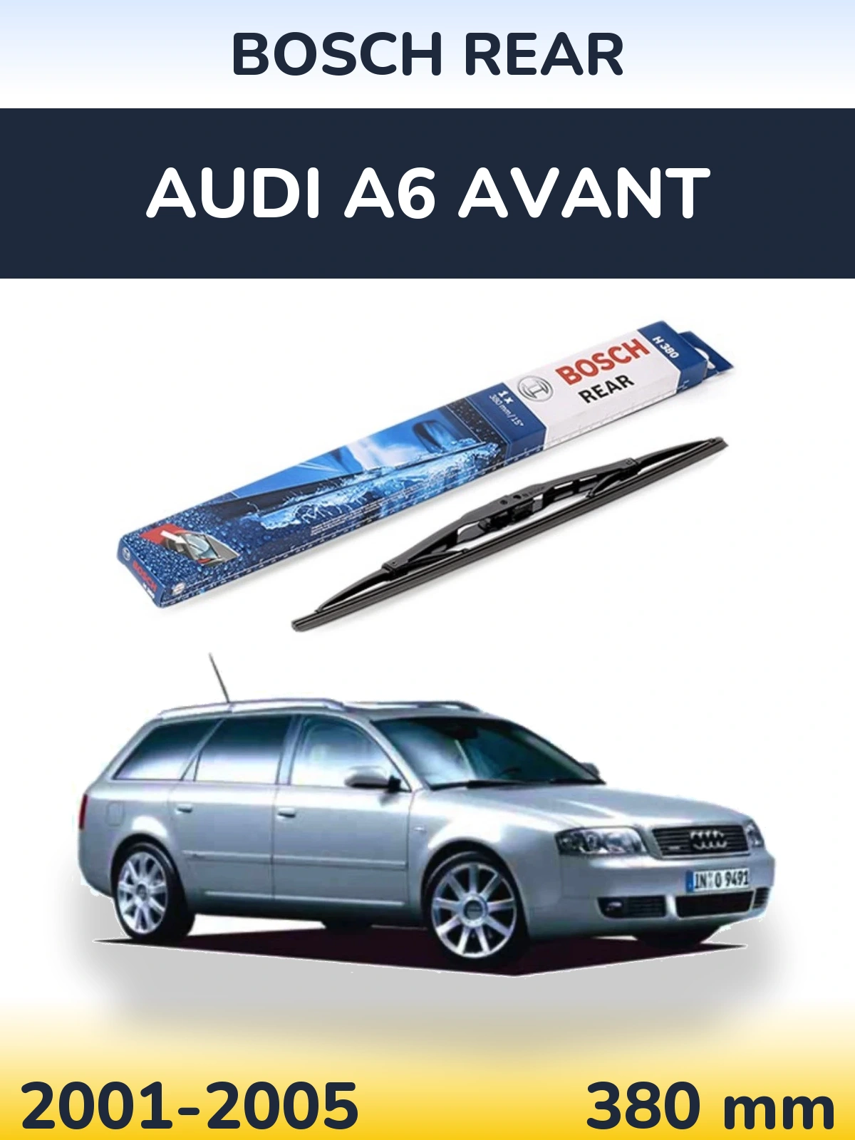 Zadní stěrač BOSCH Rear 380 mm pro Audi A6 Avant 2001-2005