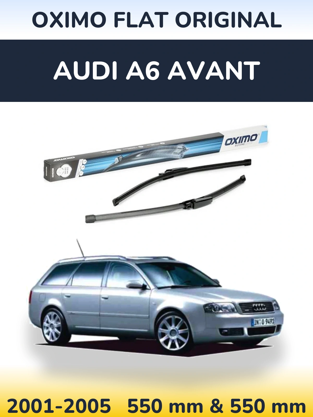 Sada předních stěračů Oximo Flat Original 550 a 550 mm pro Audi A6 Avant 2001-2005