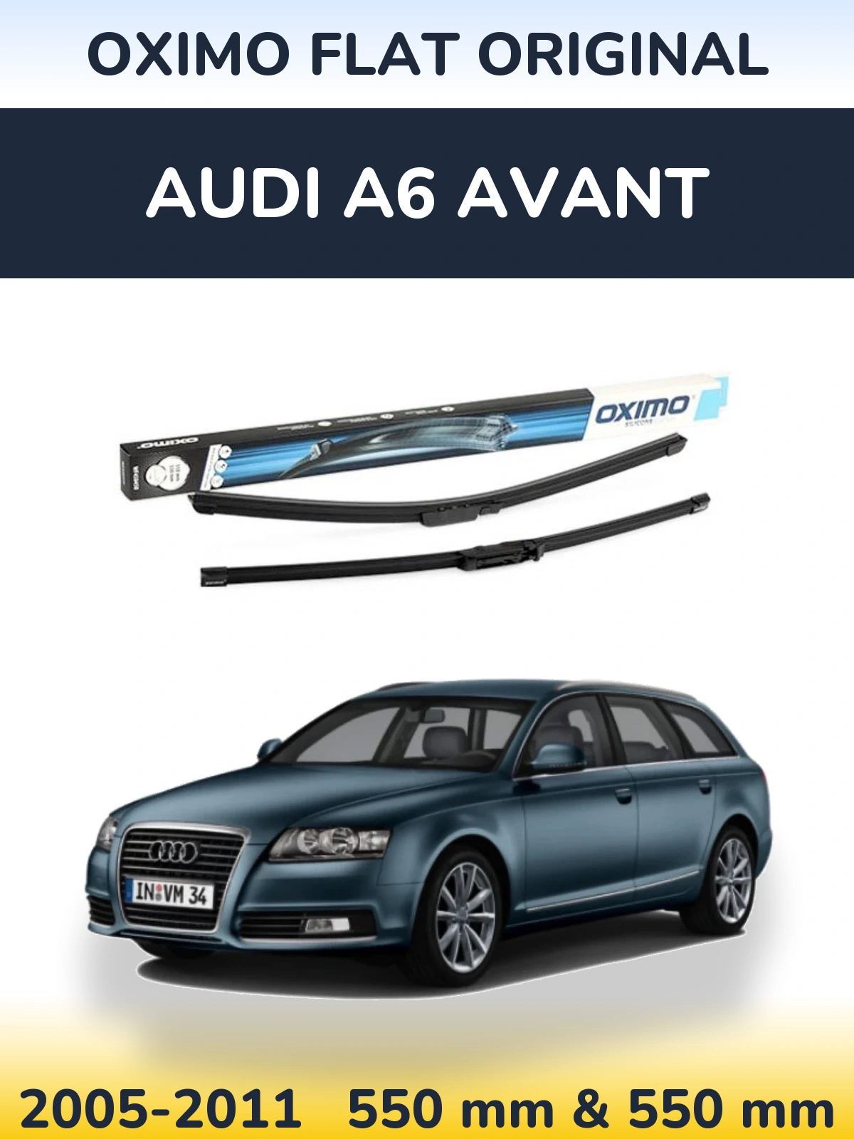 Sada předních stěračů Oximo Flat Original 550 a 550 mm pro Audi A6 Avant 2005-2011
