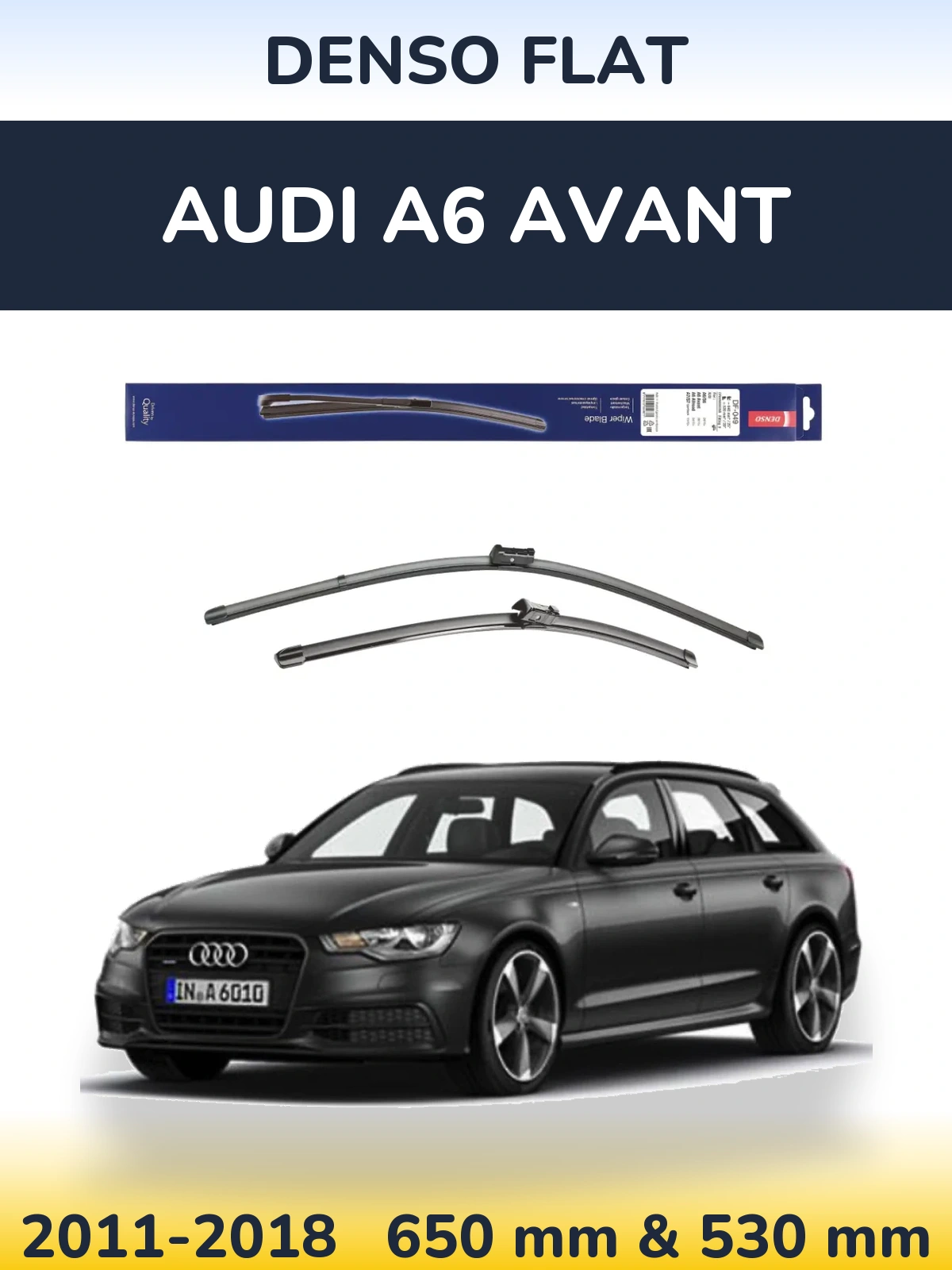 Sada předních stěračů Denso Flat 640 a 520 mm pro Audi A6 Avant 2011-2018