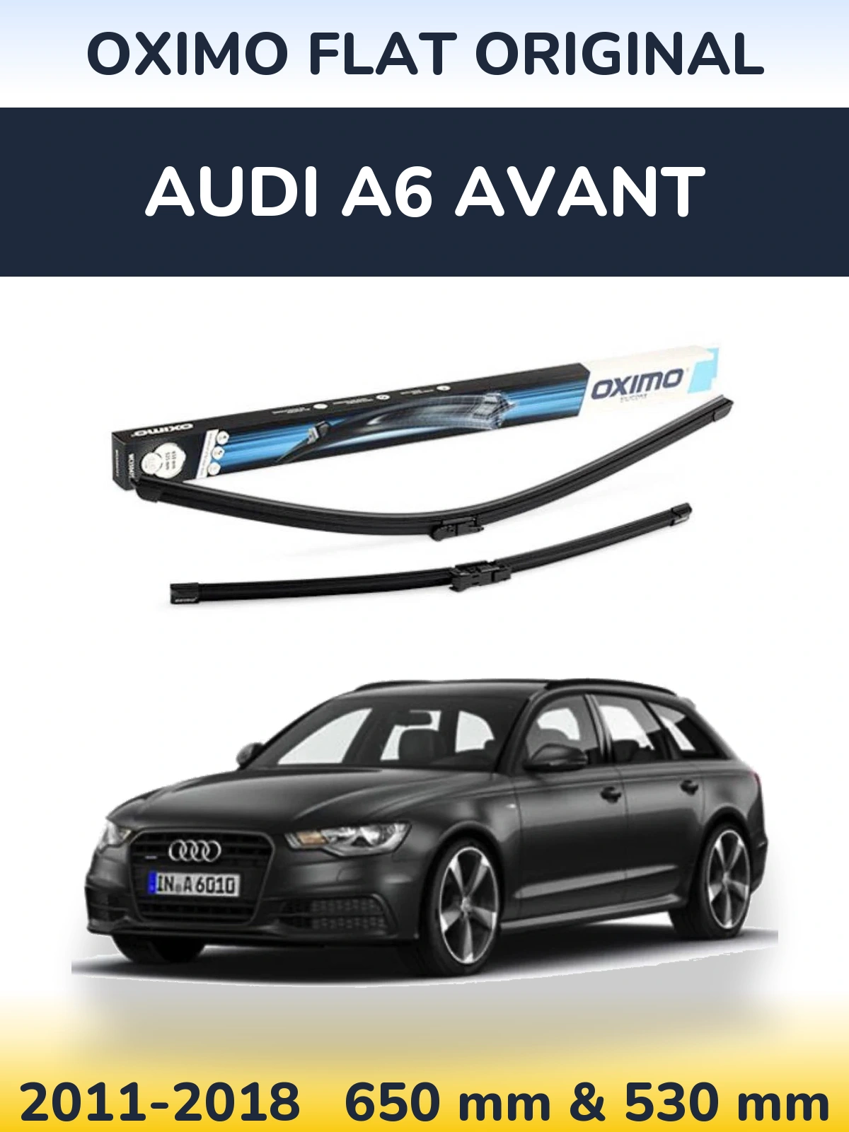 Sada předních stěračů Oximo Flat Original 650 a 530 mm pro Audi A6 Avant 2011-2018