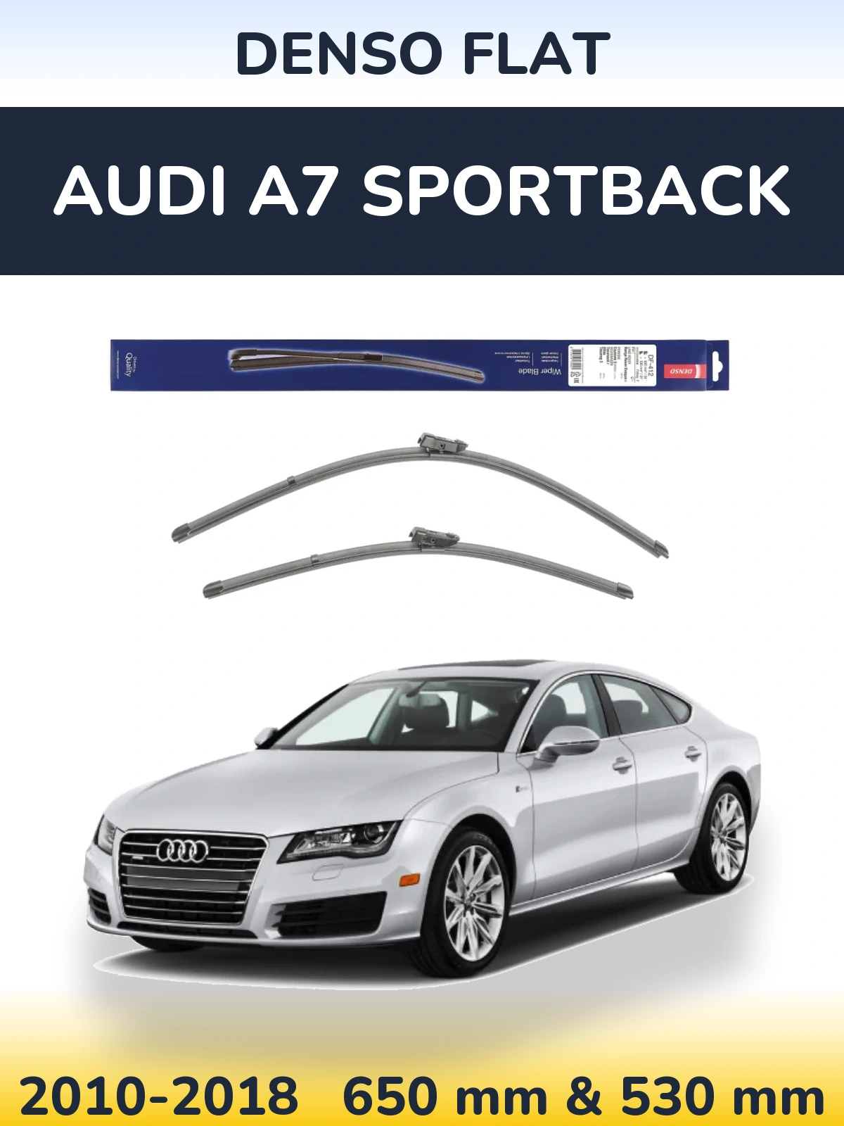 Sada předních stěračů Denso Flat 650 a 530 mm pro Audi A7 Sportback 2010-2018