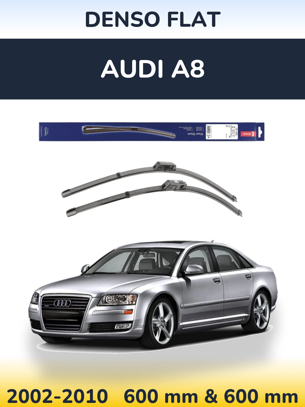 Sada předních stěračů Denso Flat 590 a 580 mm pro Audi A8 2002-2010