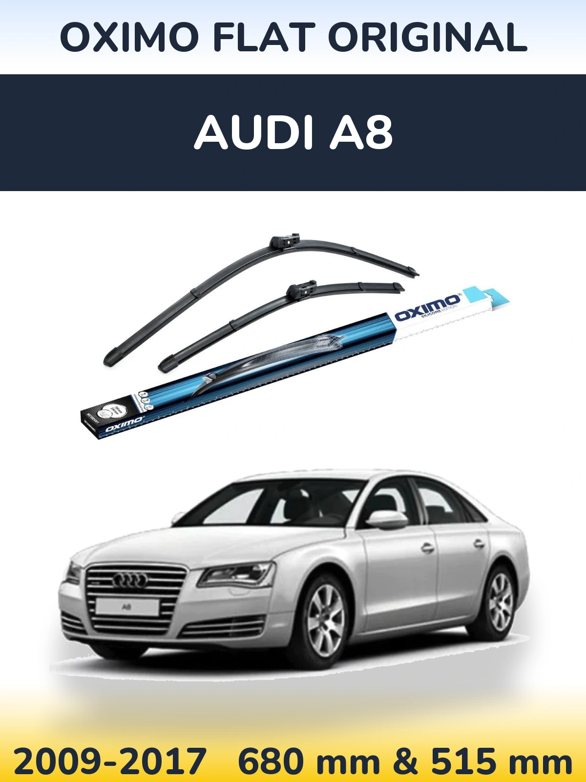Sada předních stěračů Oximo Flat Original 700 a 500 mm pro Audi A8 2009-2017