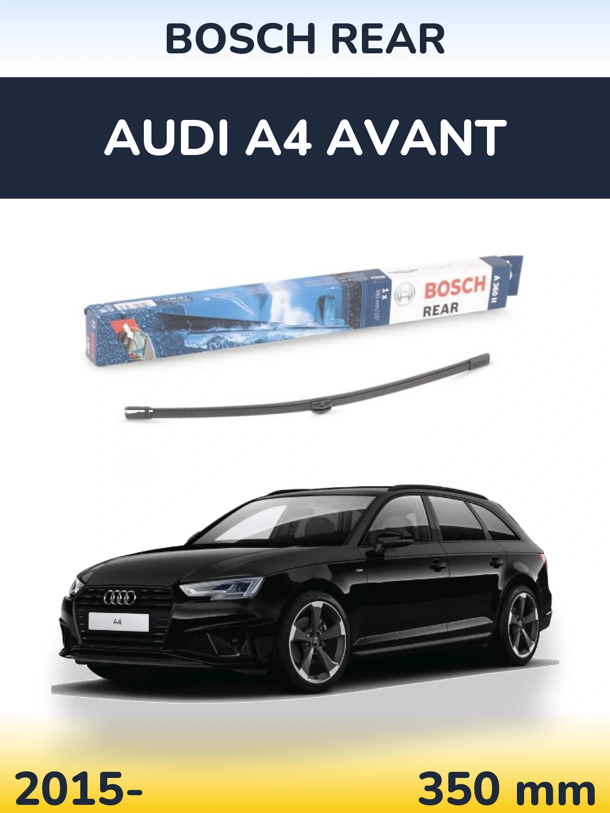 Zadní stěrač BOSCH Rear 380 mm pro Audi A4 Avant 2015-2026