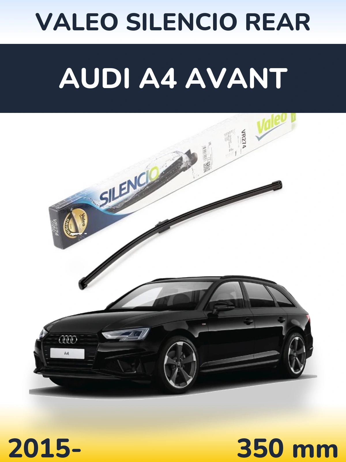 Zadní stěrač Valeo Silencio Rear 380 mm pro Audi A4 Avant 2015-2026