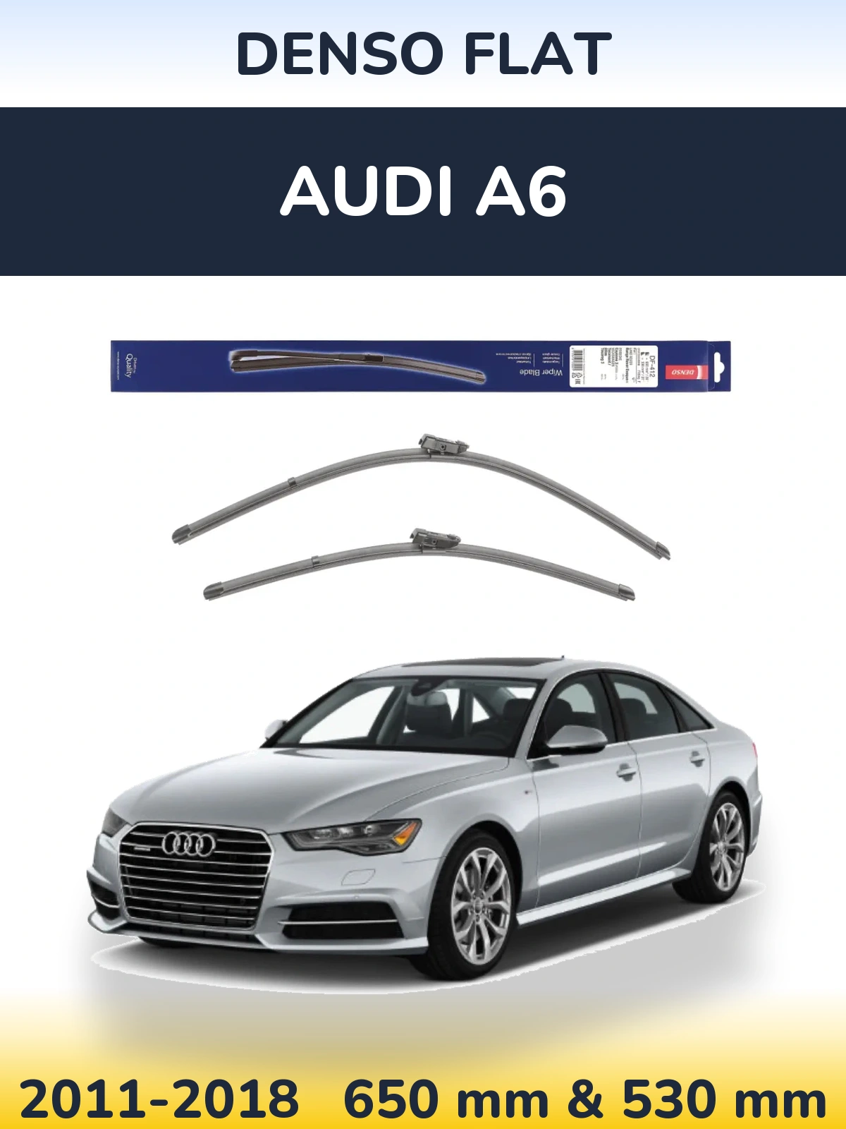 Sada předních stěračů Denso Flat 650 a 530 mm pro Audi A6 2011-2018